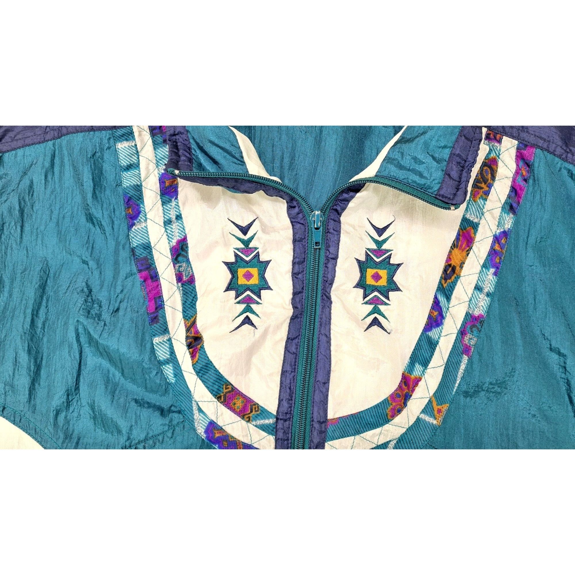 Wilson Vintage Wilson Windbreaker Jacket Women Large White Aztec Size L / US 10 / IT 46 - 3 Thumbnail