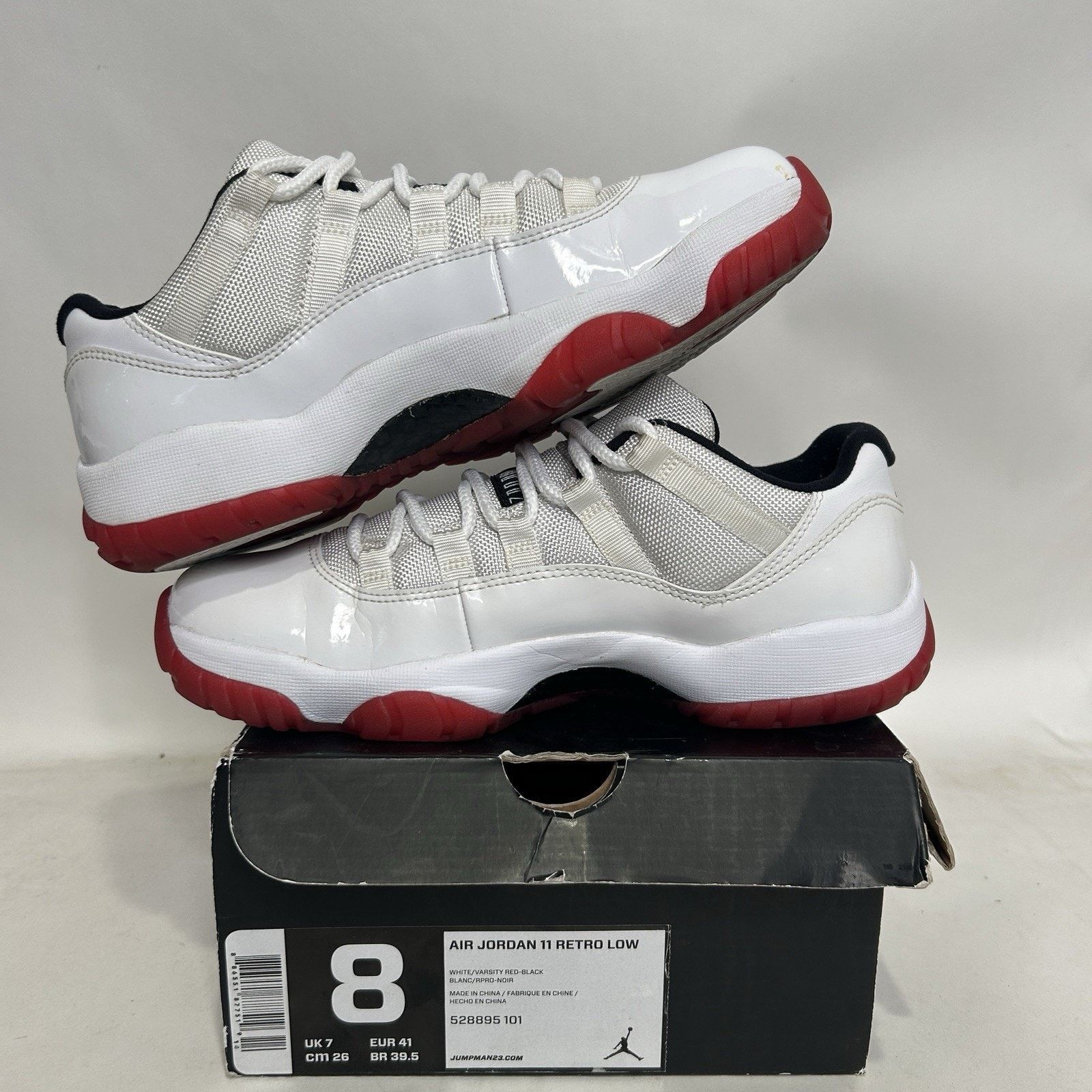 Jordan Brand Nike Air Jordan Retro XI Low “Cherry/White Red" Size US 8 / EU 41 - 3 Thumbnail