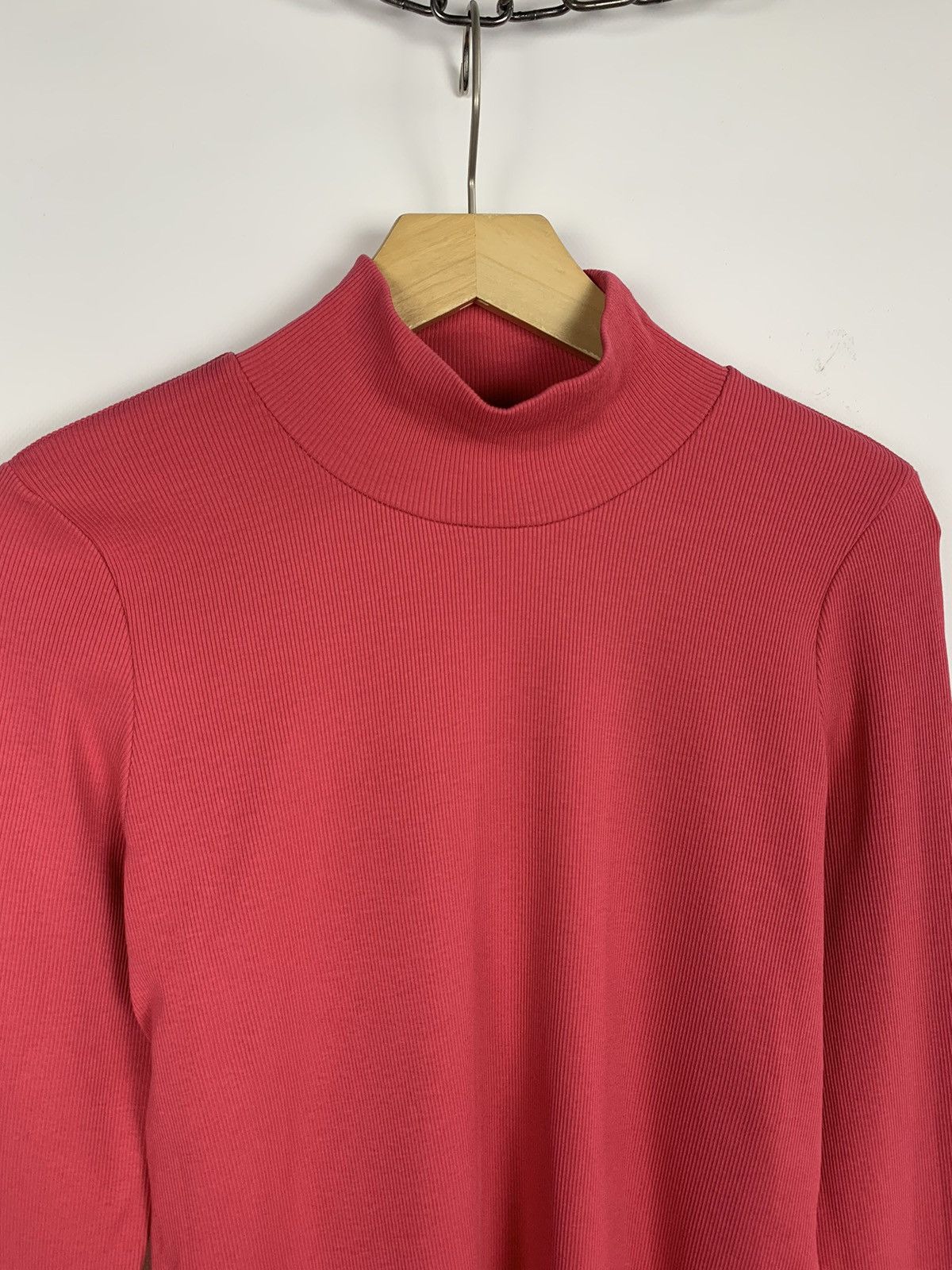 Sezane Sezane Mock Neck Long Sleeve T-Shirt Pink Size XL Luxury Top Size XL / US 12-14 / IT 48-50 - 2 Thumbnail