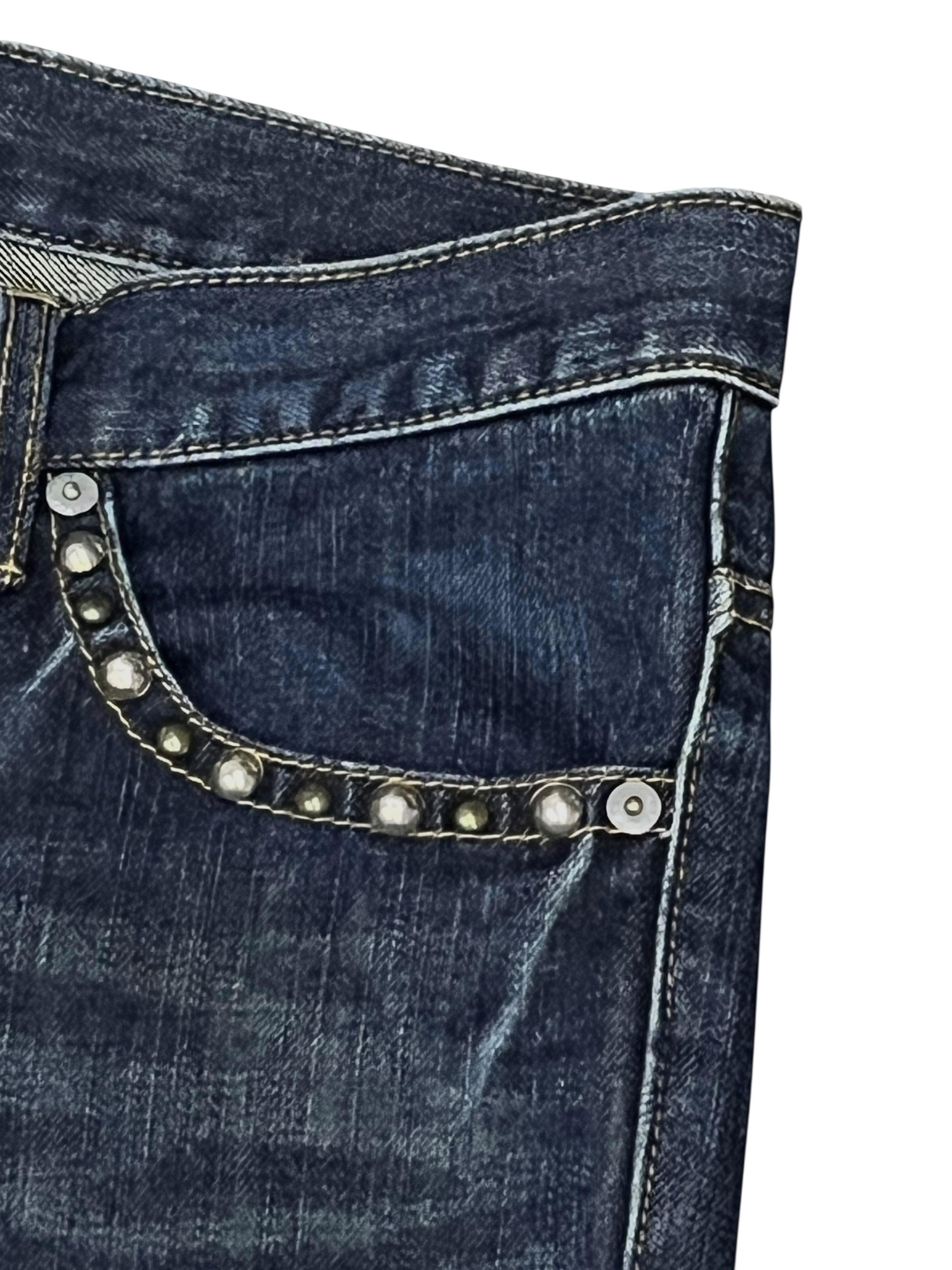 Morgan Homme Morgan Homme Vintage Studded Charcoal Super Flare Jeans Size 28" / US 6 / IT 42 - 7 Thumbnail