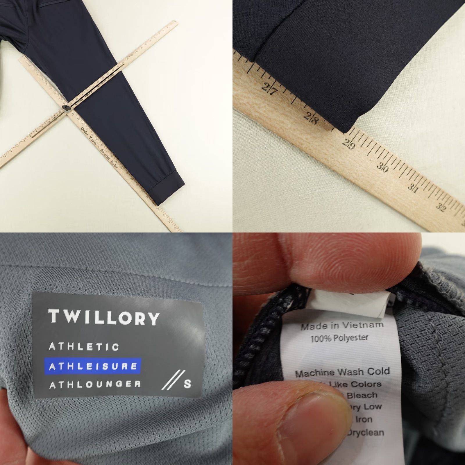 Vintage Twillory Pants Mens Small Black Athleisure Jogger Stretch Performance Athletic Size US 29 - 8 Thumbnail