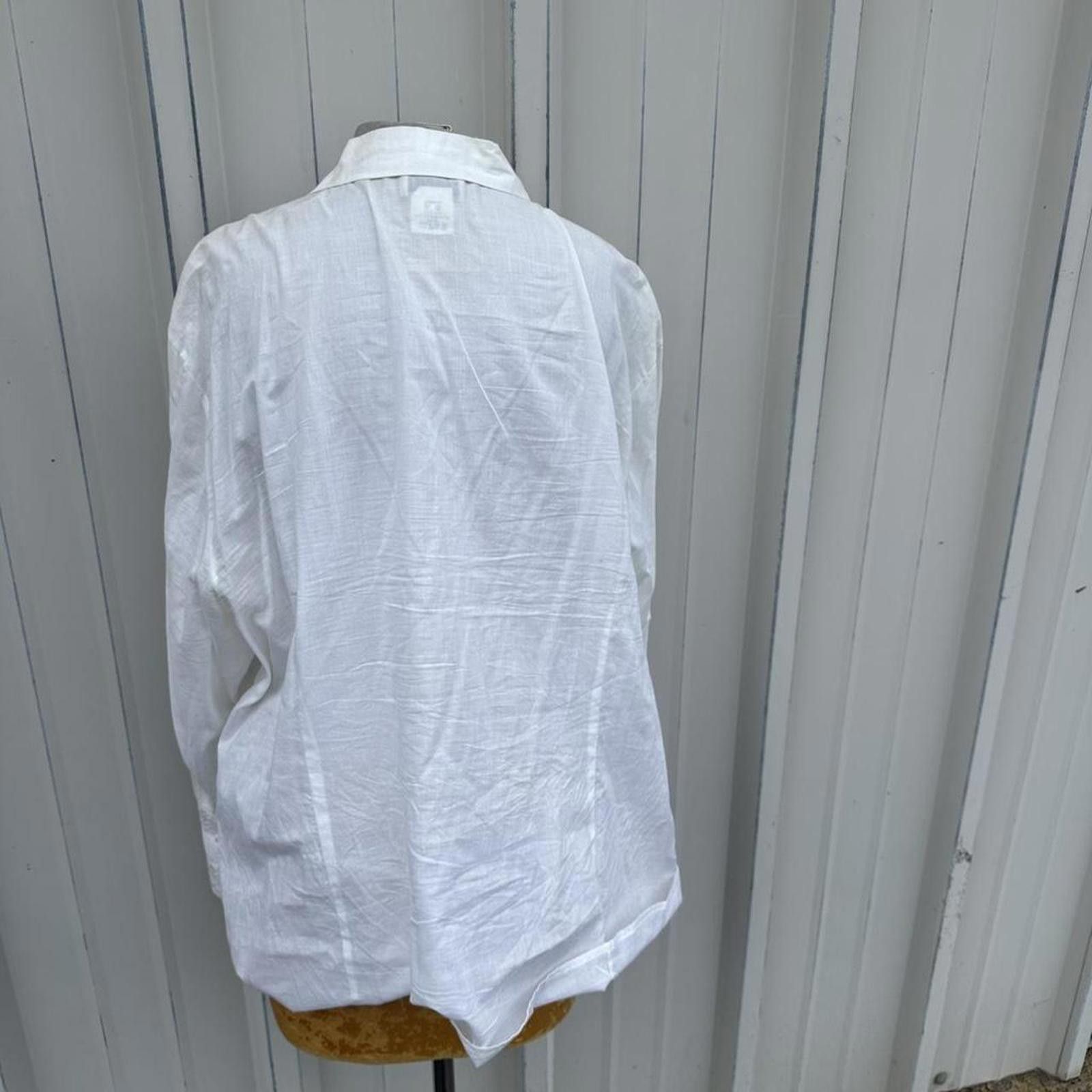 Oscar De La Renta Oscar de la Renta Women's White Blous Size 4XL / US 24-26 - 5 Thumbnail