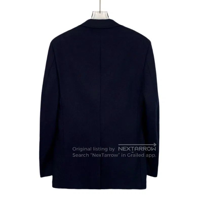 Hermes Hermes Dark Blue Wool V-Neck Single Breasted Long Sleeve B Size 42R - 2 Thumbnail