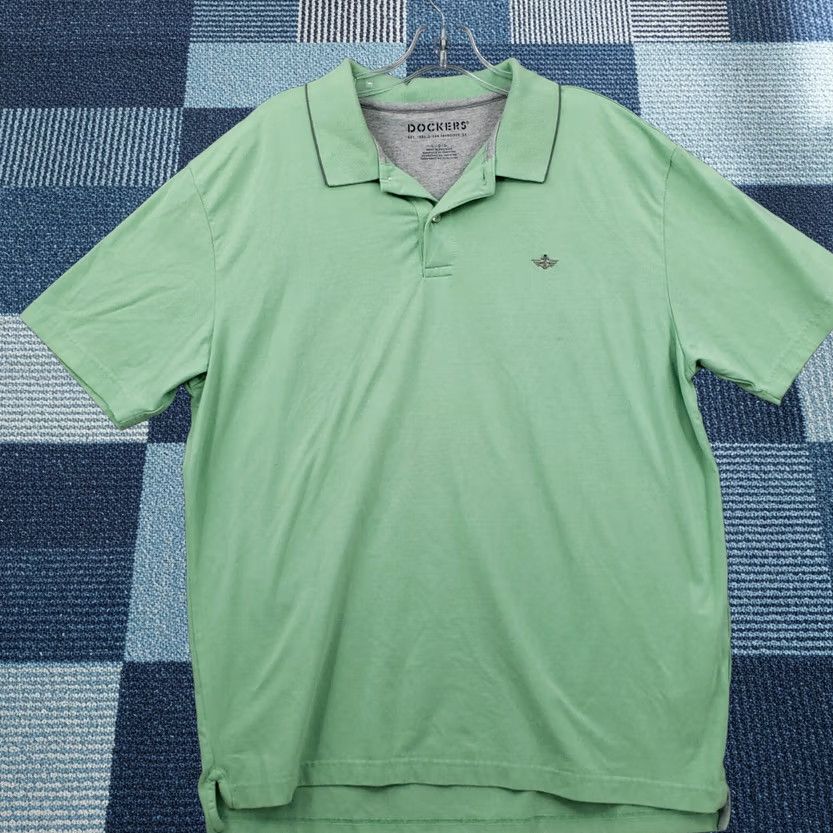 Dockers Dockers Shirt Mens Large L Green Polo Solid Cotton Blend Button Short Sleeves Size US L / EU 52-54 / 3 - 1 Thumbnail