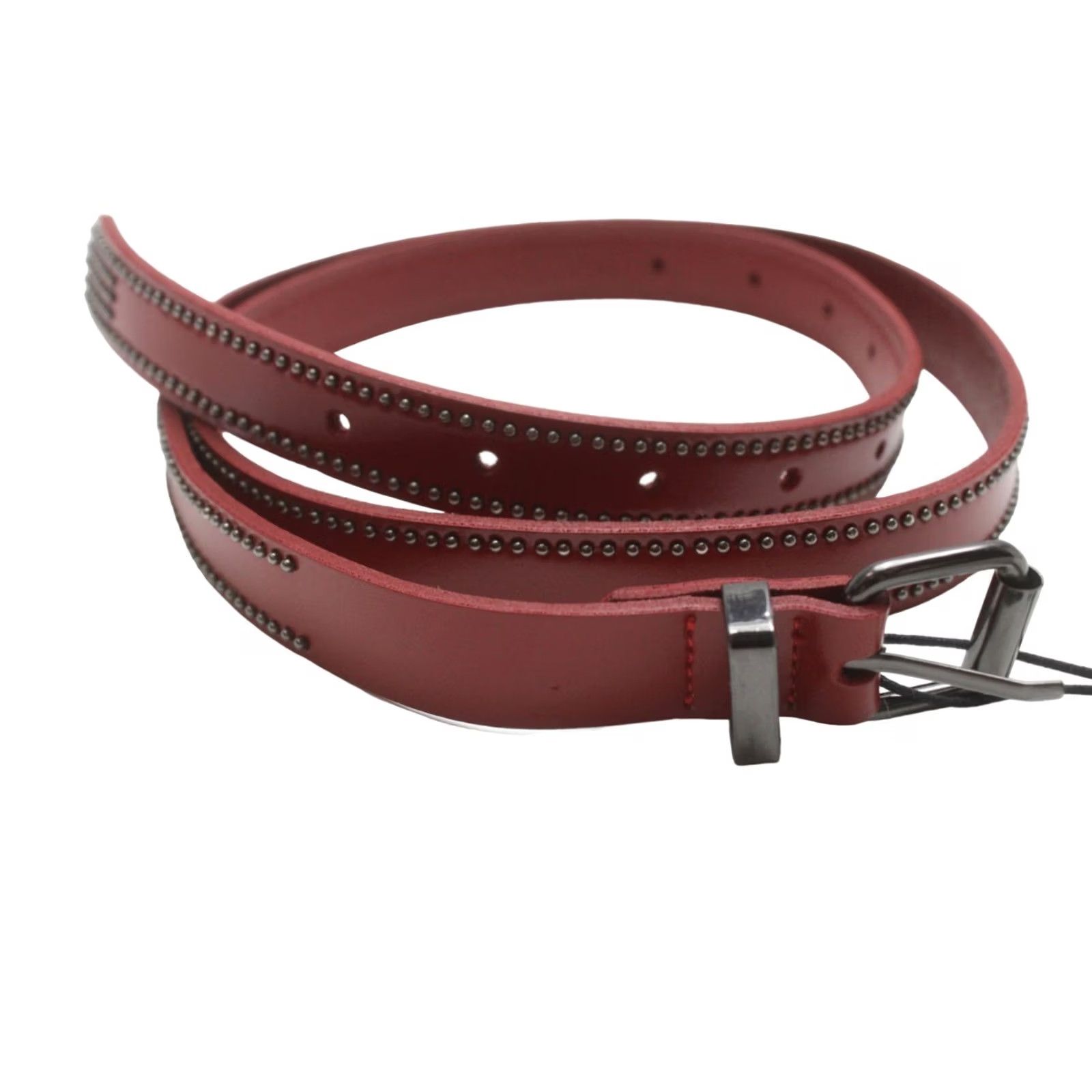 Cop Copine COP COPINE Kano Belt Women's LARGE Genuine Leather Burgundy Stud Detail Belt Size ONE SIZE - 4 Thumbnail