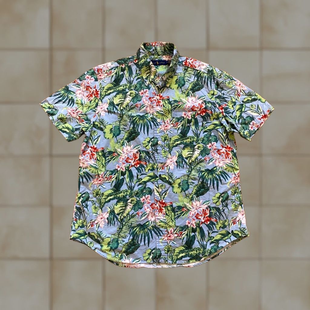 Polo Ralph Lauren Polo Ralph Lauren Shirt Hawaiian Floral Camp Cotton Mens Sz L Size US L / EU 52-54 / 3 - 1 Thumbnail
