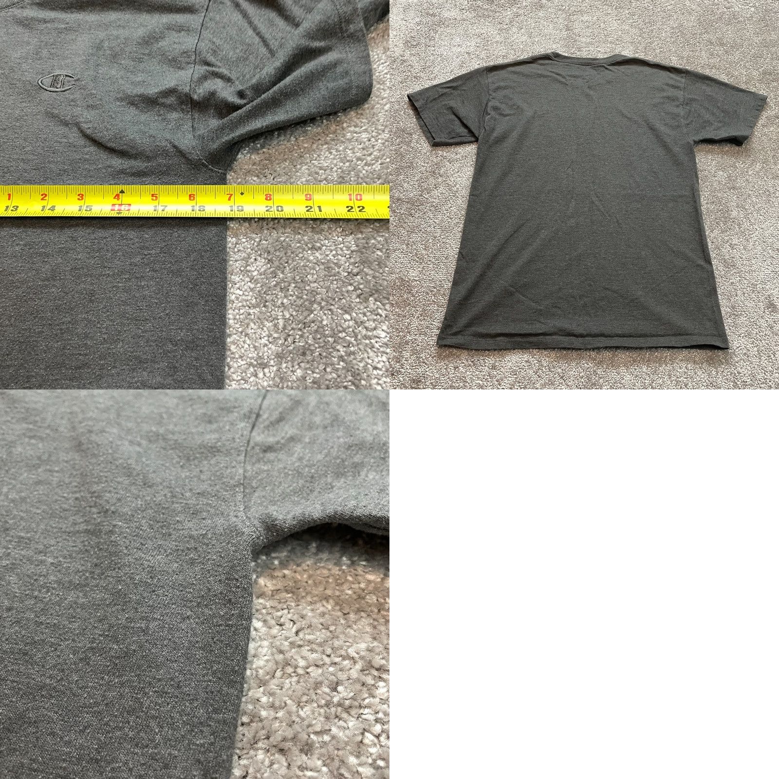 Champion Champion Shirt Mens M Gray Short Sleeve Cotton Logo Basic Gym Adult Tee Size US M / EU 48-50 / 2 - 8 Thumbnail