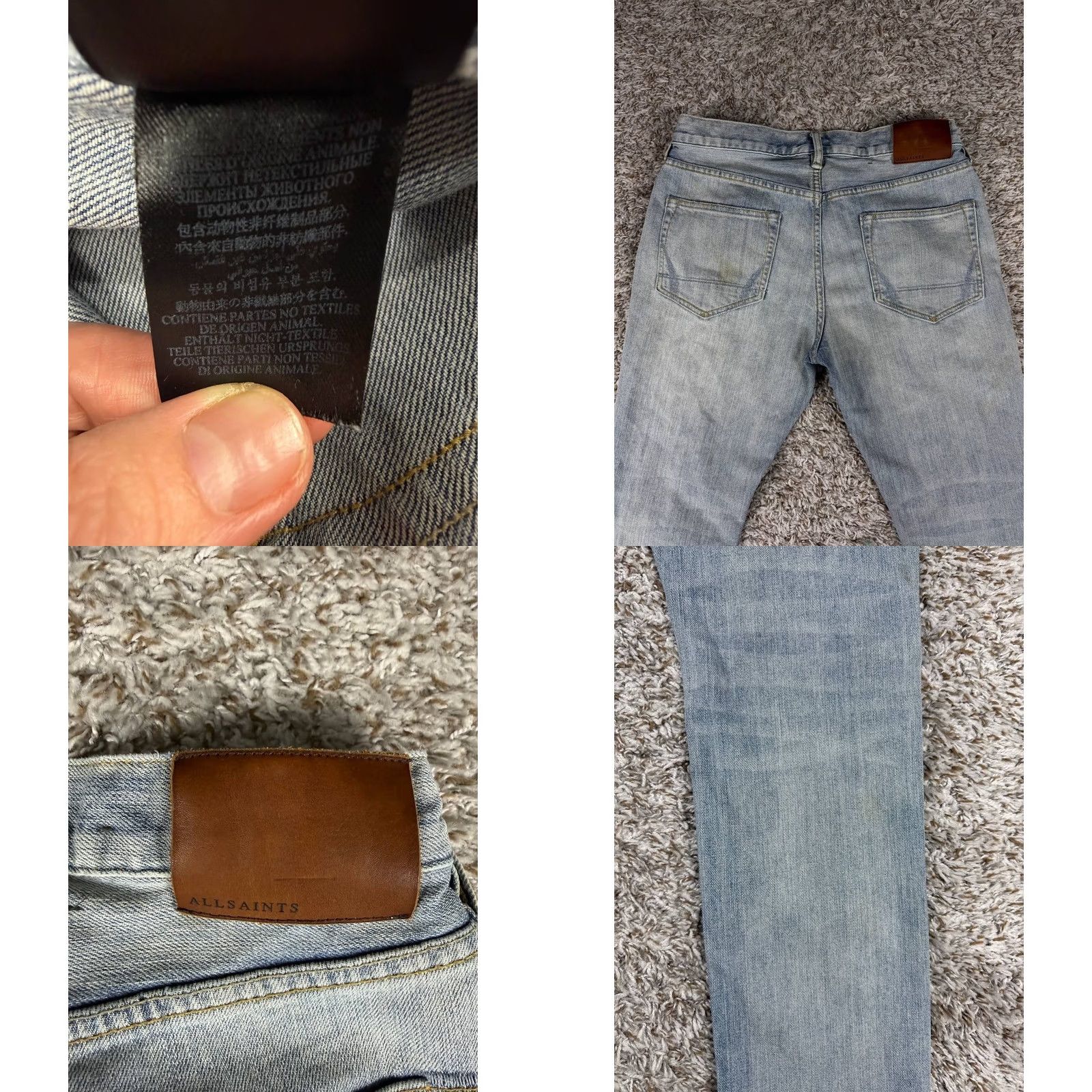 Allsaints AllSaints Rex Slim Fit Distressed Denim Jeans Men's 30x32 Blue Jeans Slim Men Distressed 32 Inseam 30 Waist Strap Button Size US 30 / EU 46 - 9 Thumbnail