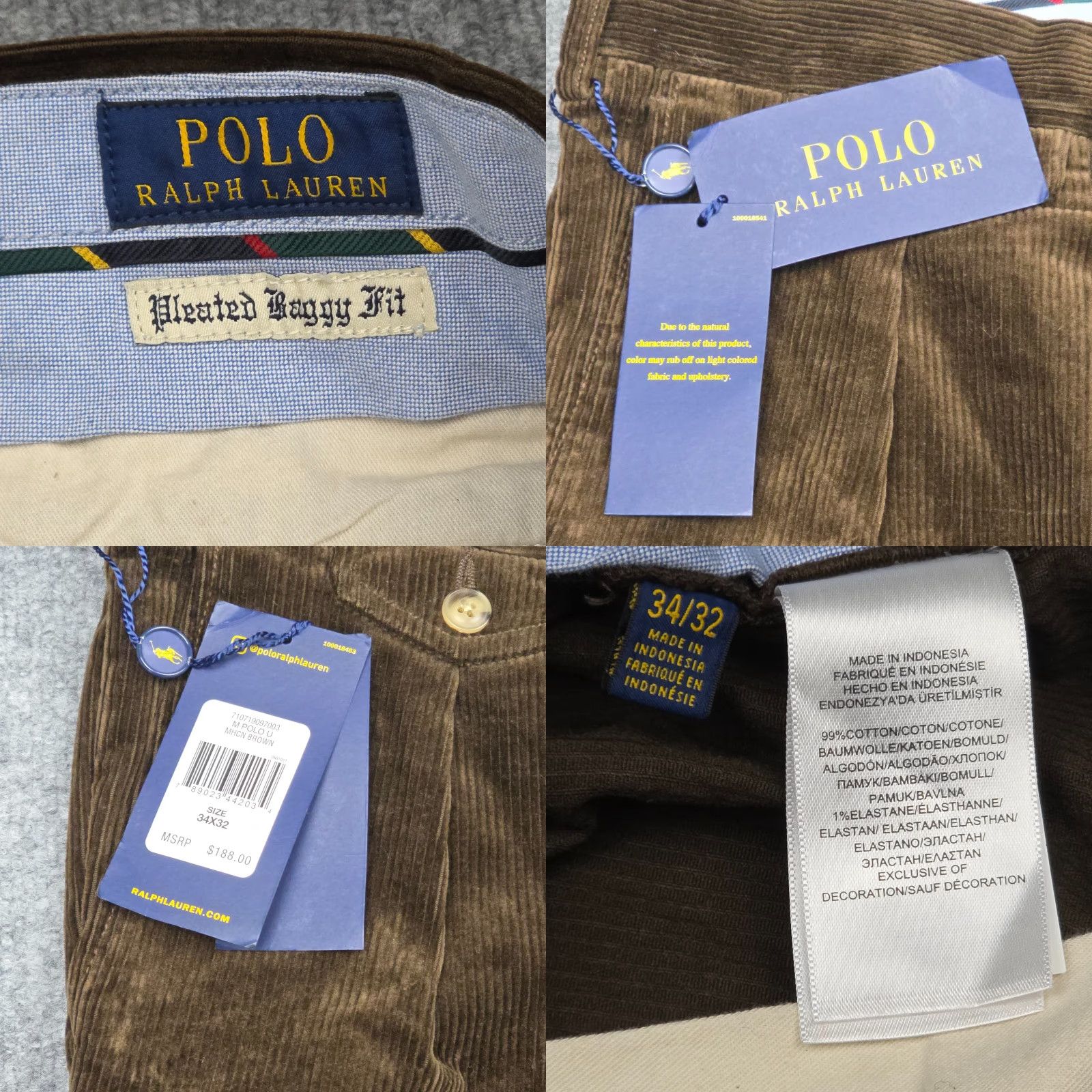 Polo Ralph Lauren Polo Ralph Lauren Corduroy Pants 34 x 32 Brown PLEATED BAGGY FIT NWT MSRPO 88 Pants Men Brown Baggy Corduroy Polo Ralph Lauren 34 32 Size US S / EU 44-46 / 1 - 8 Thumbnail