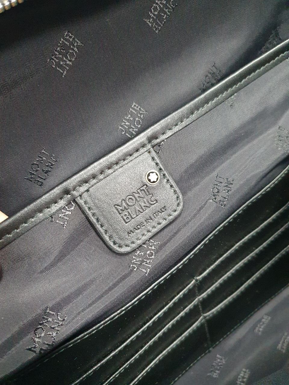 Montblanc Briefcase Montblanc Meisterstuck Black Canvas Leather Bag Size ONE SIZE - 8 Thumbnail