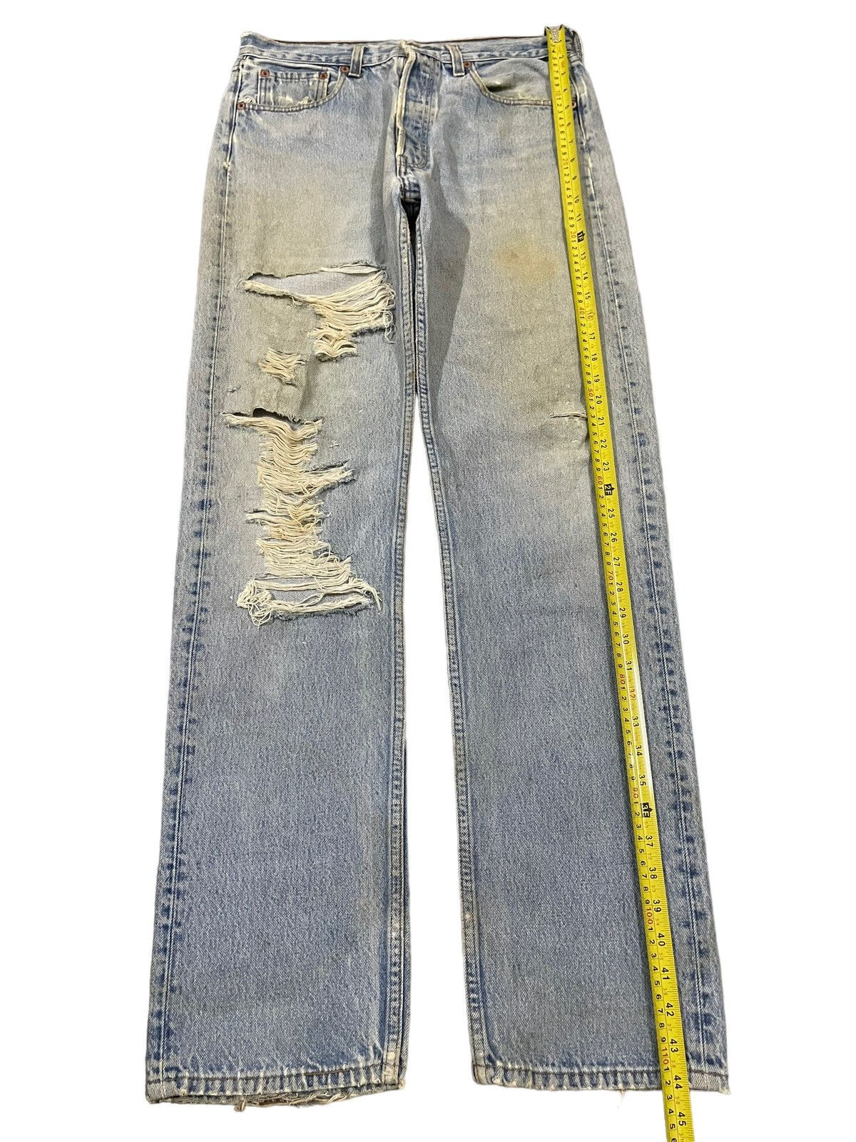 Levi's Vintage 90s Levis 501 Blue Wash Distressed Style Jeans Size US 31 - 11 Thumbnail