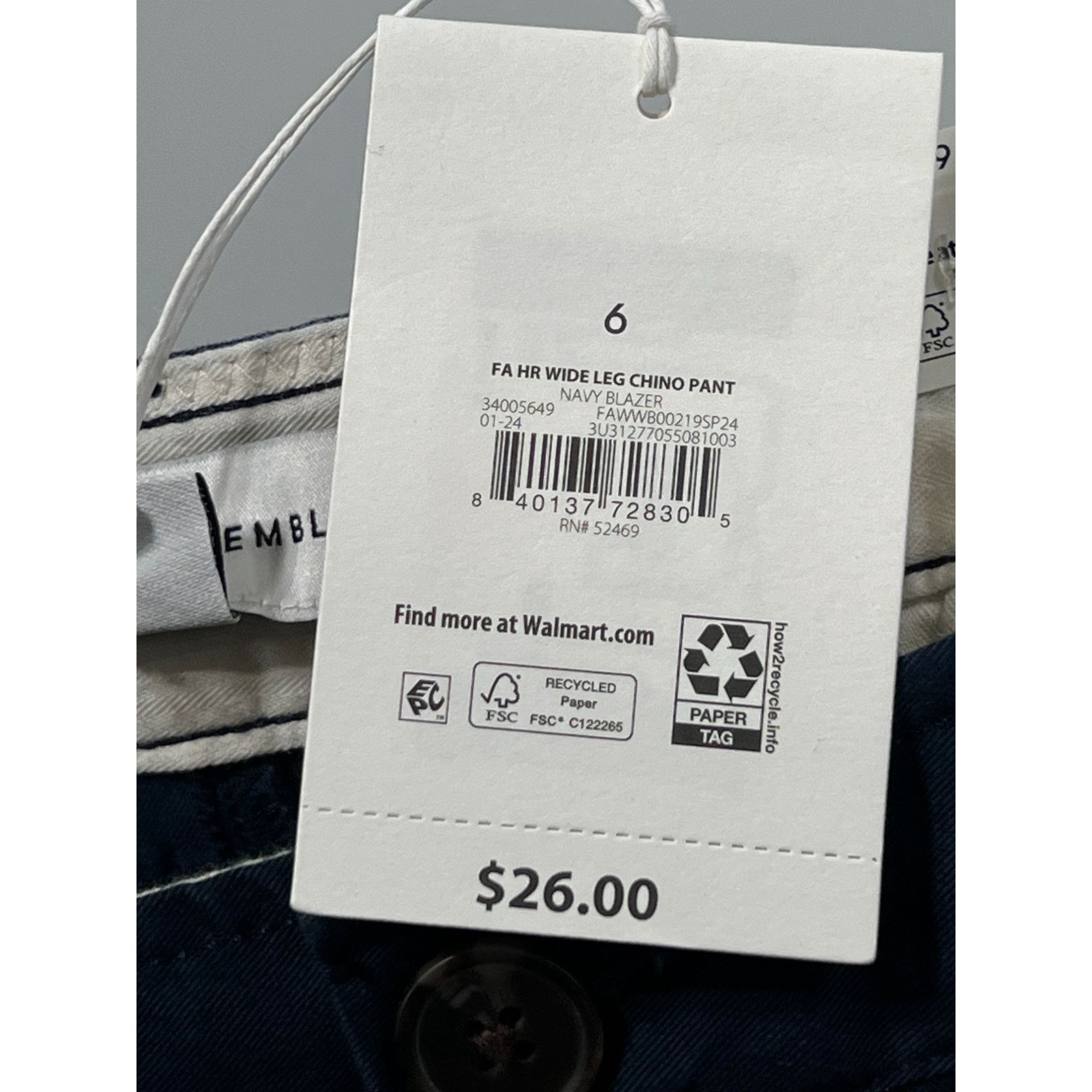 Other Free Assembly - Women's Wide Leg Chino Pants - Blue - 6 Size 28" / US 6 / IT 42 - 11 Thumbnail