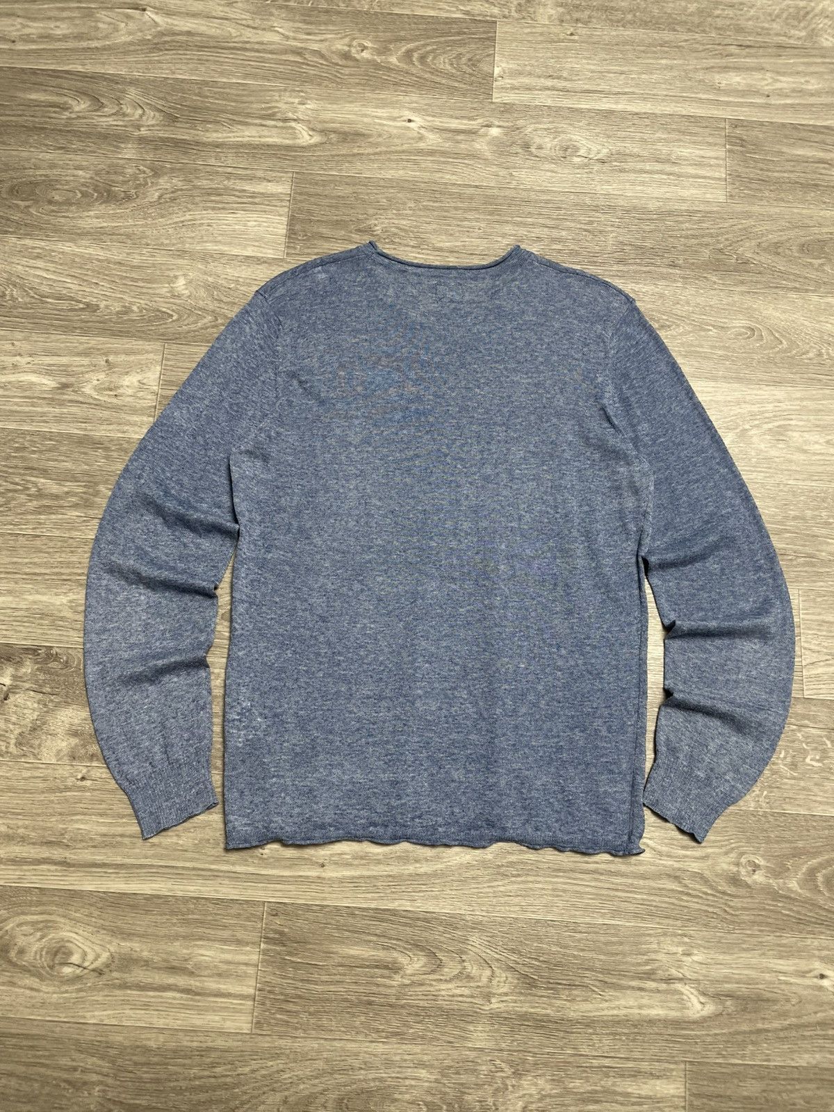 C.P. Company C.P. Company Linen Blend Long Sleeve Sweater Blue Size US L / EU 52-54 / 3 - 16 Thumbnail