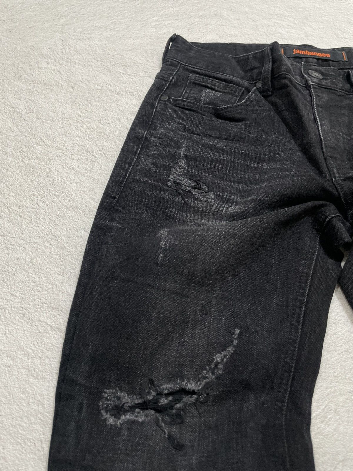 Japanese Brand Jambange Distressed Washed Black Jeans y2k Size US 30 / EU 46 - 4 Thumbnail