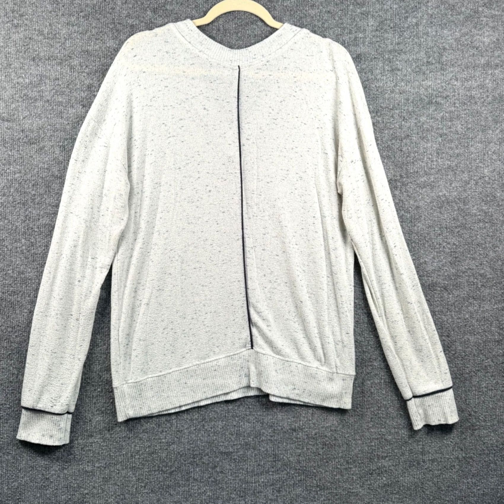Vintage COA Womens L V-Neck Sweater Pullover Casual California Navy Piping Space Dye Gray Large Knit Lightweight Relaxed Womens Size L / US 10 / IT 46 - 3 Thumbnail