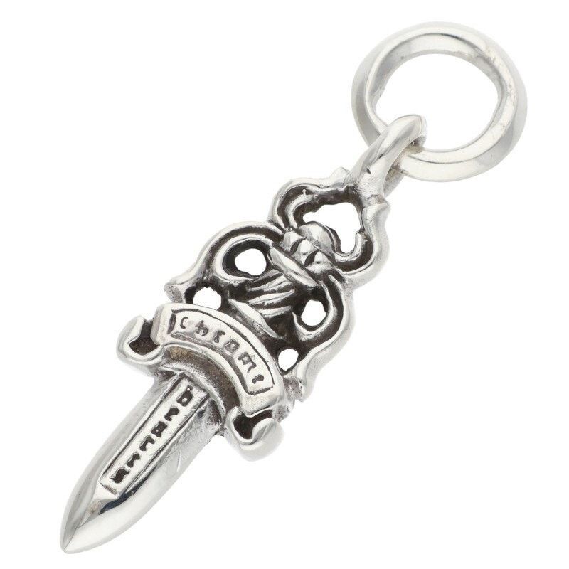 Chrome Hearts Dagger Charm Silver Necklace