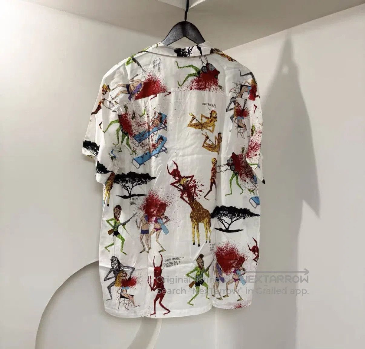 Wacko Maria White Graphic Print Short Sleeve Button. Size US XL / EU 56 / 4 - 5 Thumbnail