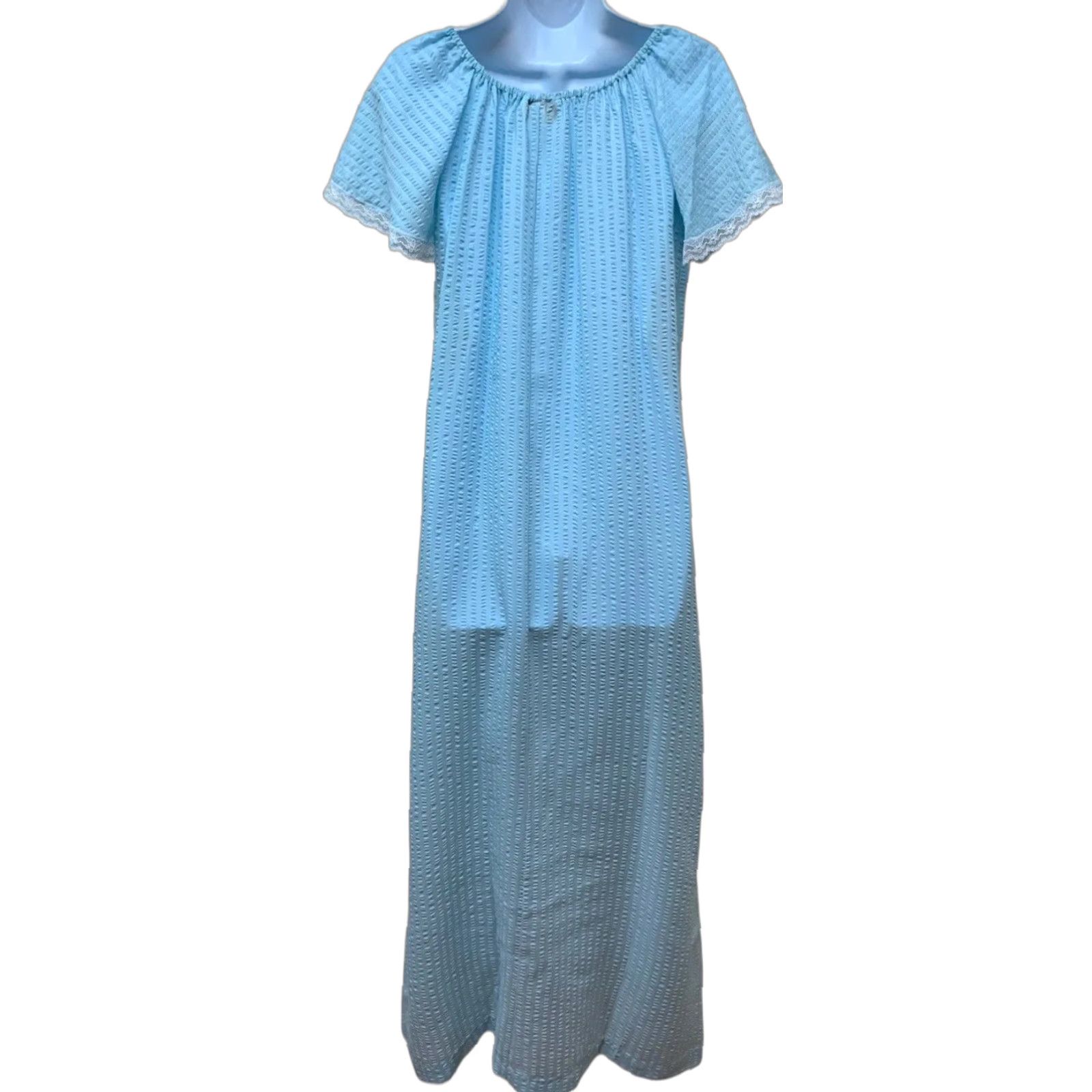 Vintage VINTAGE Najla New York Long Blue Summer Lace Rayon Blend Nightgown S USA NOS Size ONE SIZE - 1 Thumbnail