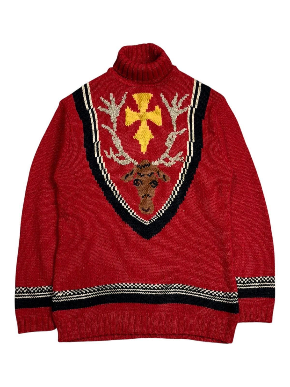 Hysteric Glamour 2000s Nicole Club Vkei Style Cross Deer Knitted Sweater Size US M / EU 48-50 / 2 - 3 Thumbnail