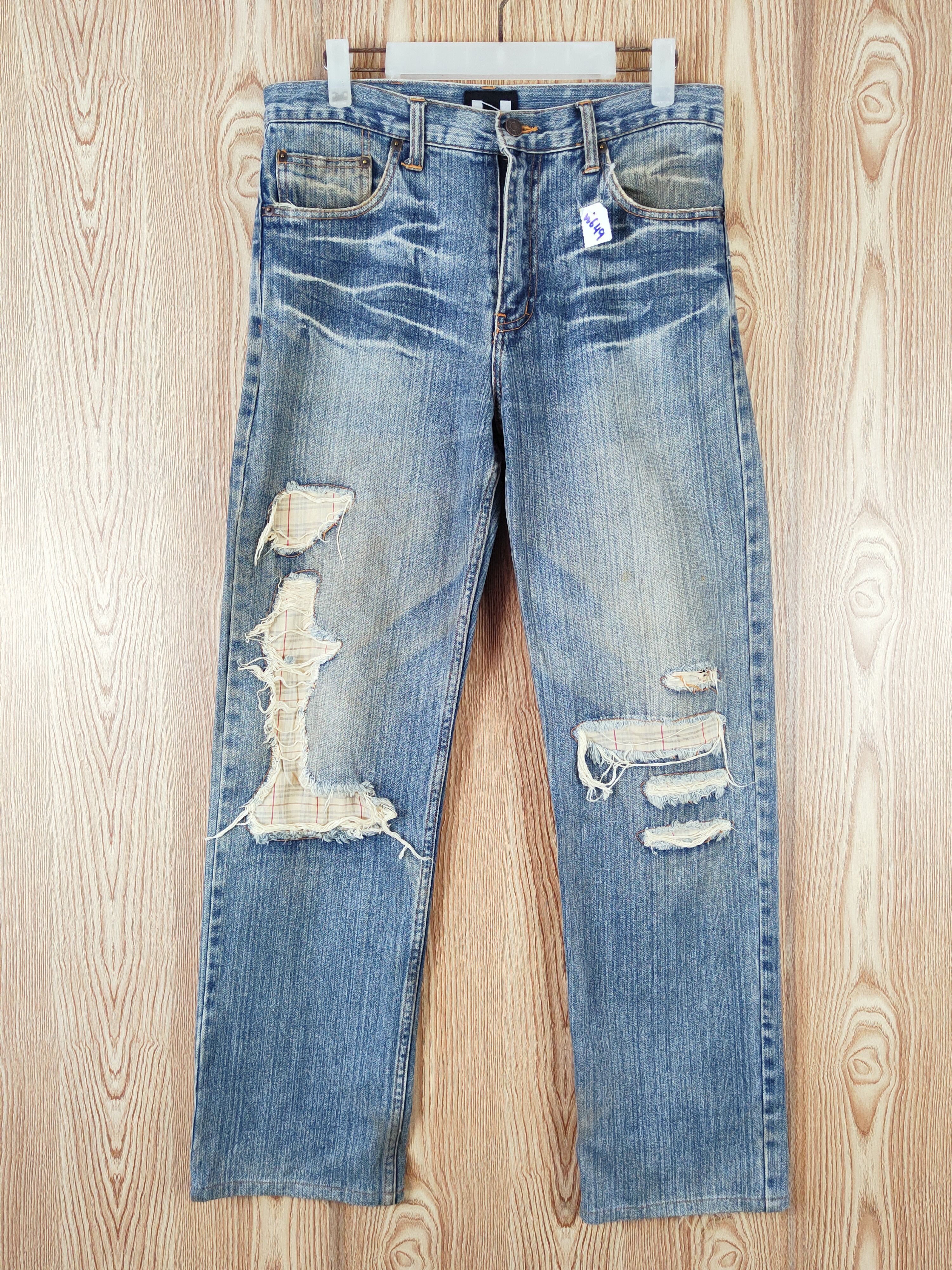 Nylaus Crew Blue Distressed Ripped Jeans #W649