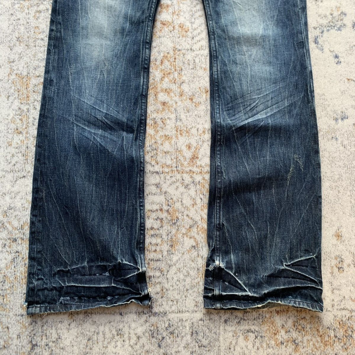 Japanese Brand Japanese Brand Semantic Studded Punk Blue Wash Flared Jeans Size US 34 / EU 50 - 3 Thumbnail