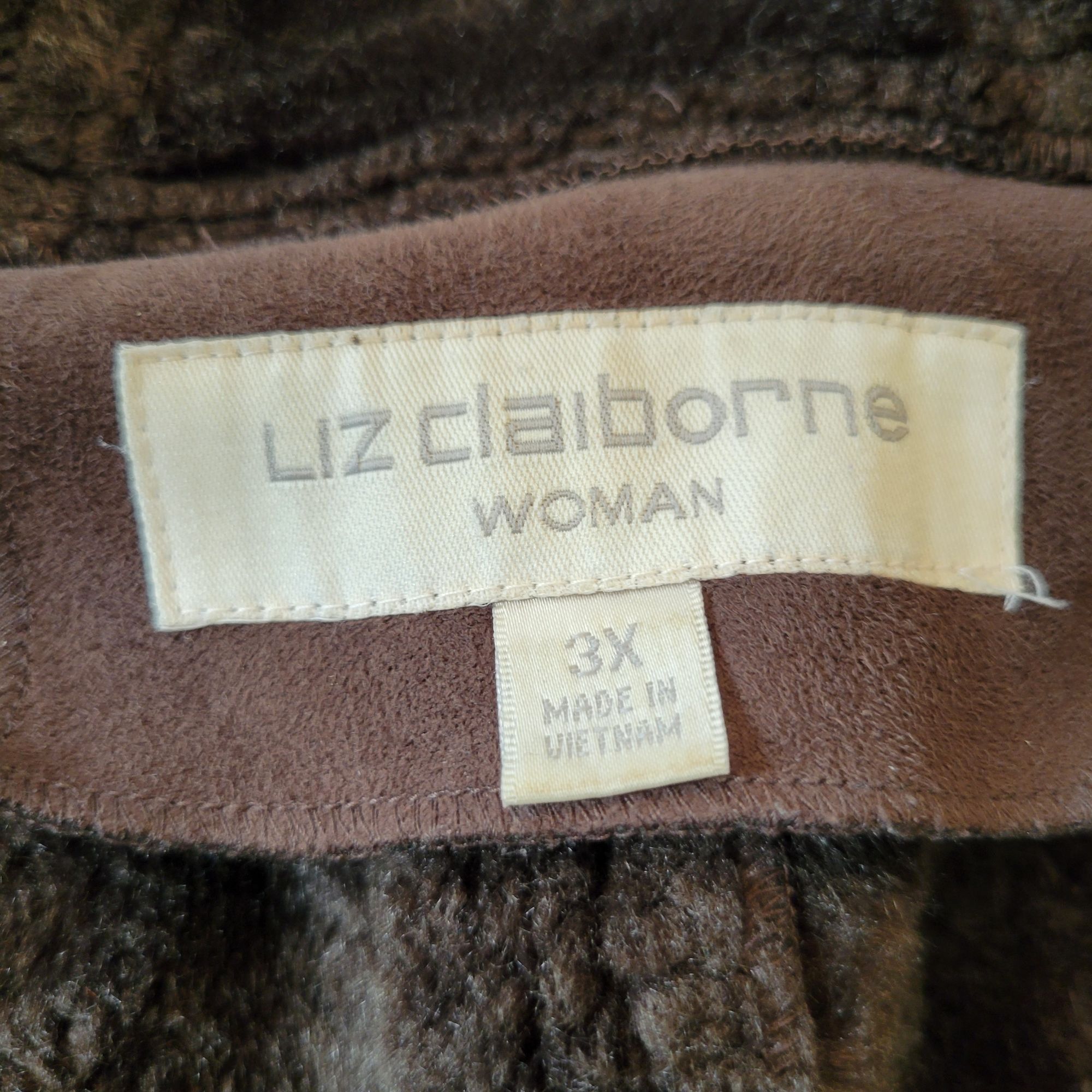 Vintage Liz Claiborne 3X Hooded Faux Fur Lined Brown Moleskin Ranche Size 3XL / US 20-22 - 4 Thumbnail