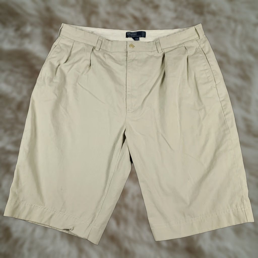 Ralph Lauren Ralph Lauren Shorts Mens Size 42 Beige Casual Pleated Slash Pockets Chino * Size US 42 / EU 58 - 1 Thumbnail