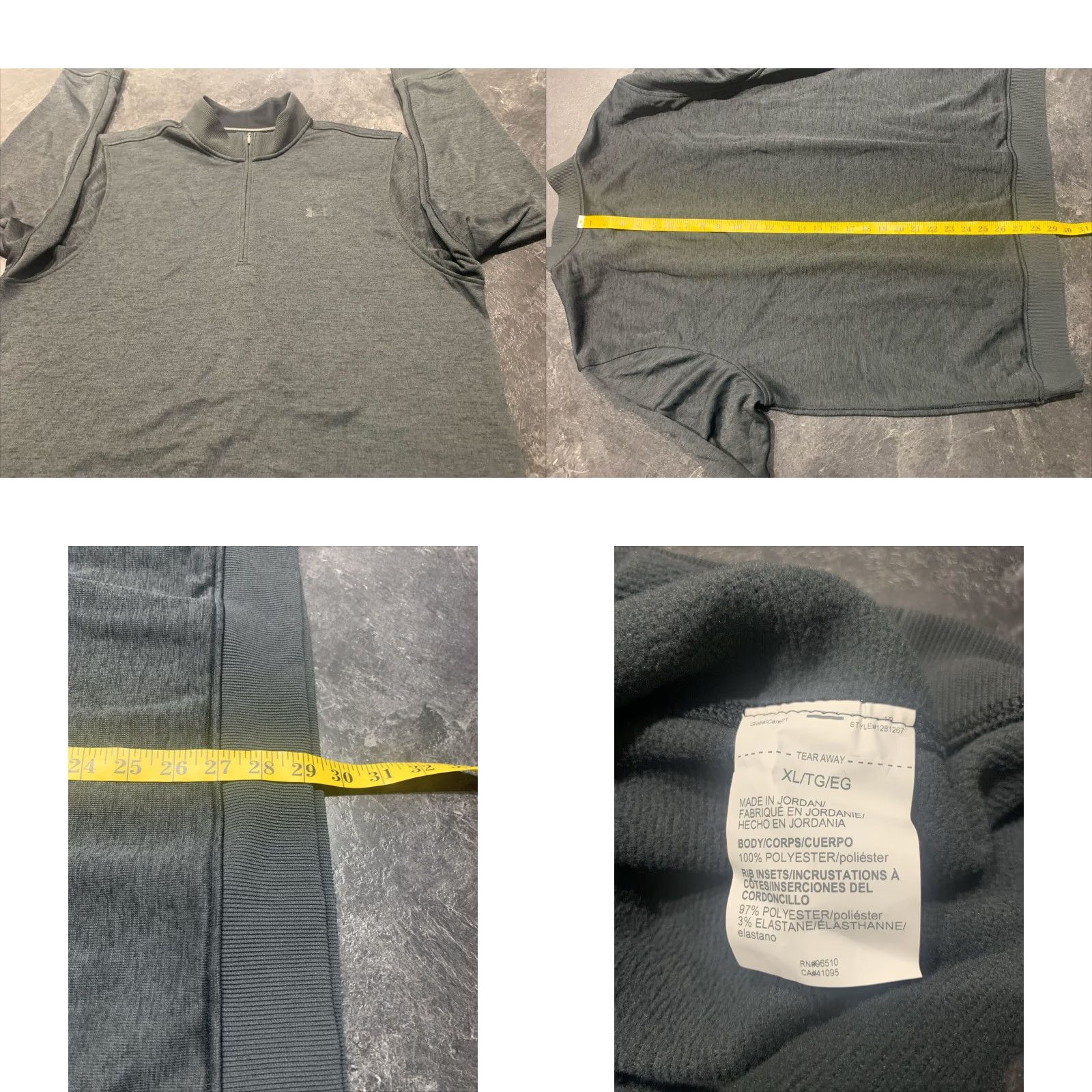 Under Armour Under Armour Mens XL Gray Heathered HeatGear 1/4 Zip Pullover Sweater Golf Preppy Microfiber Size US XL / EU 56 / 4 - 8 Thumbnail
