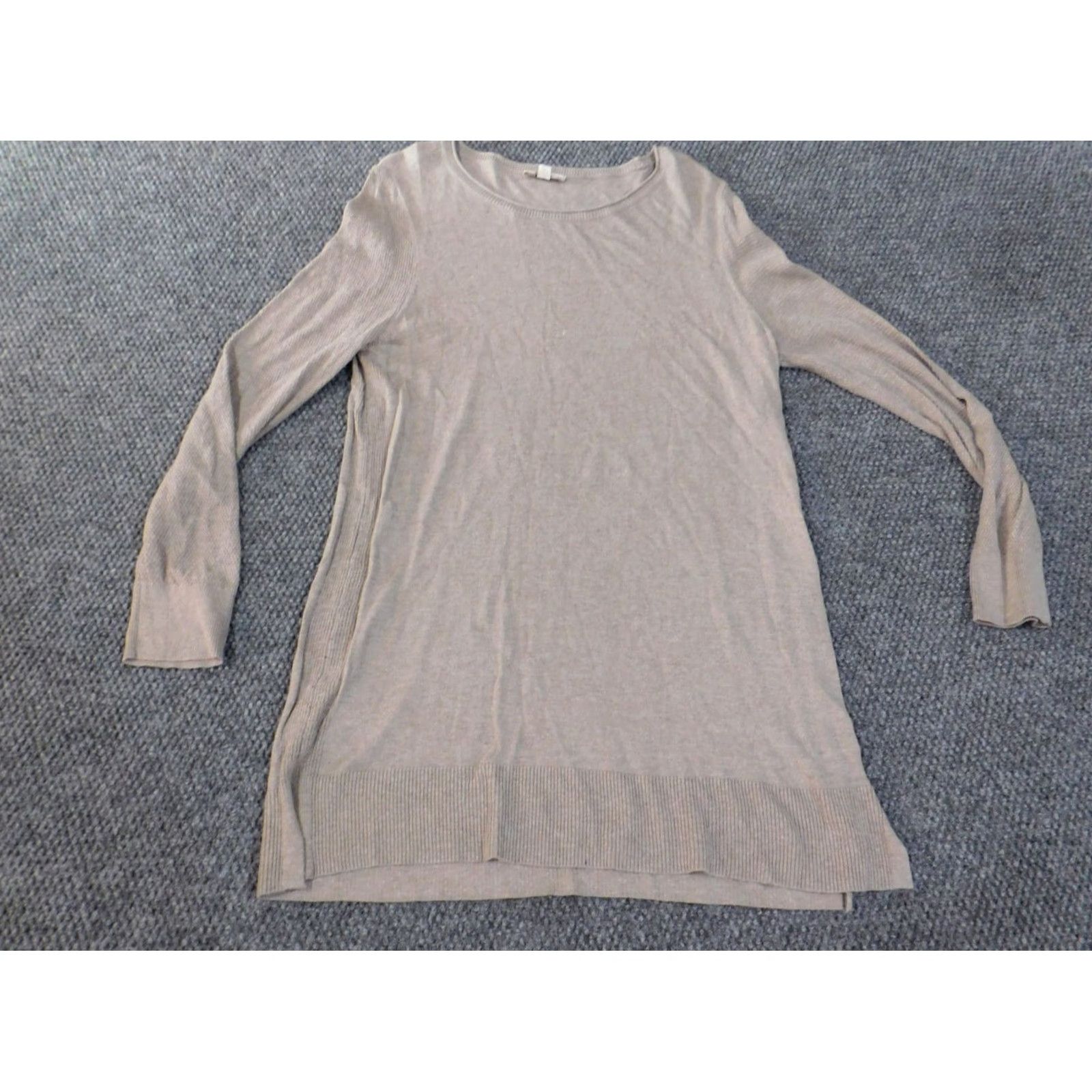 Loft LOFT Sweater Pullover Long Sleeve Round Neck Beige Cotton Rayon Knit Regular Ladies L Size L / US 10 / IT 46 - 3 Thumbnail