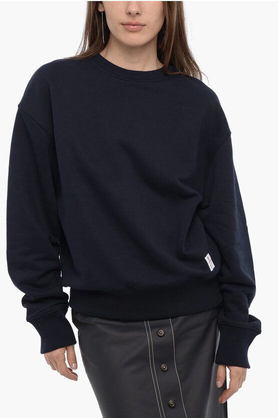 og1mm0624 Oversized Cotton Sweatshirt in Navy