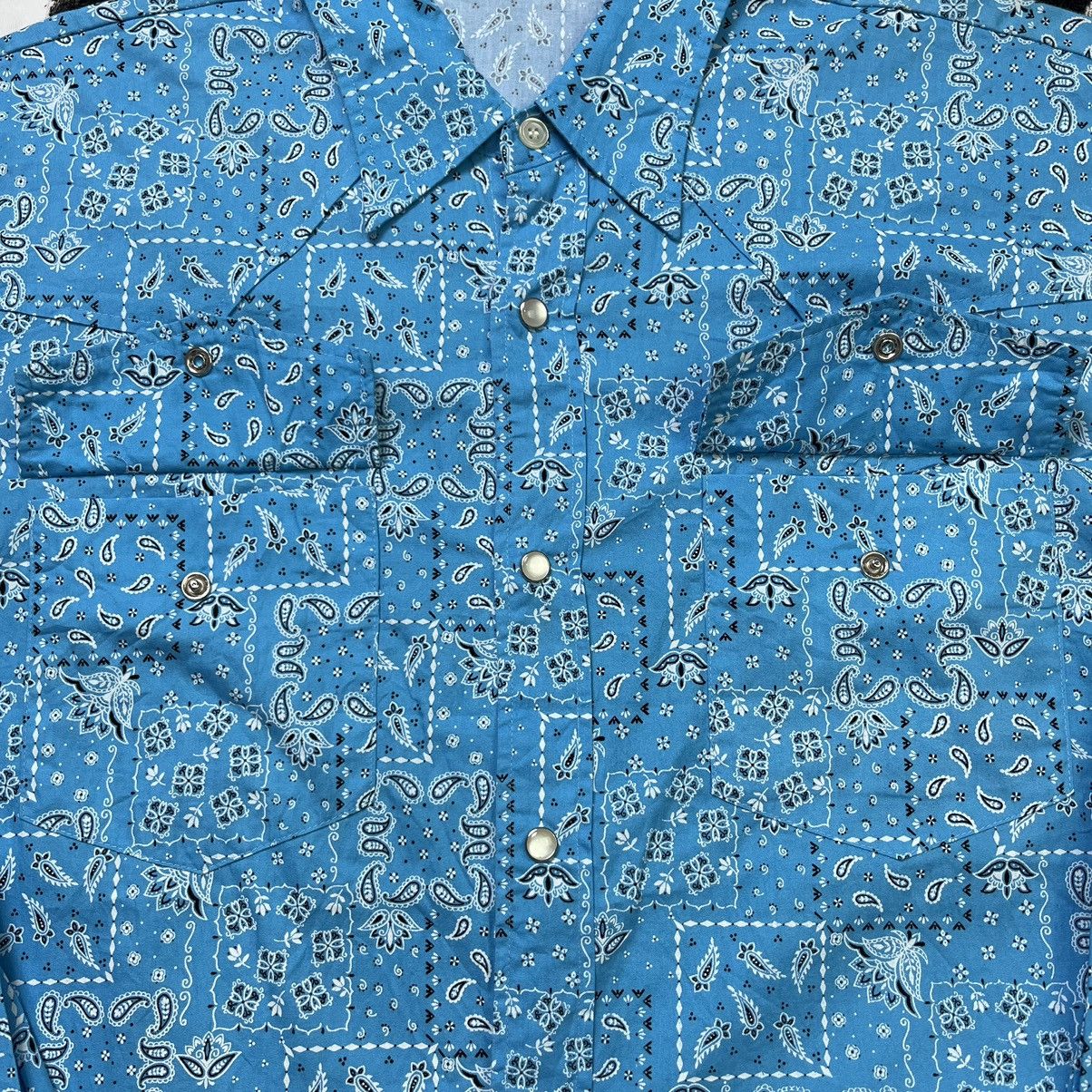 Japanese Brand Blue Ball Bandana Paisley long sleeve Western shirt Size US M / EU 48-50 / 2 - 3 Thumbnail