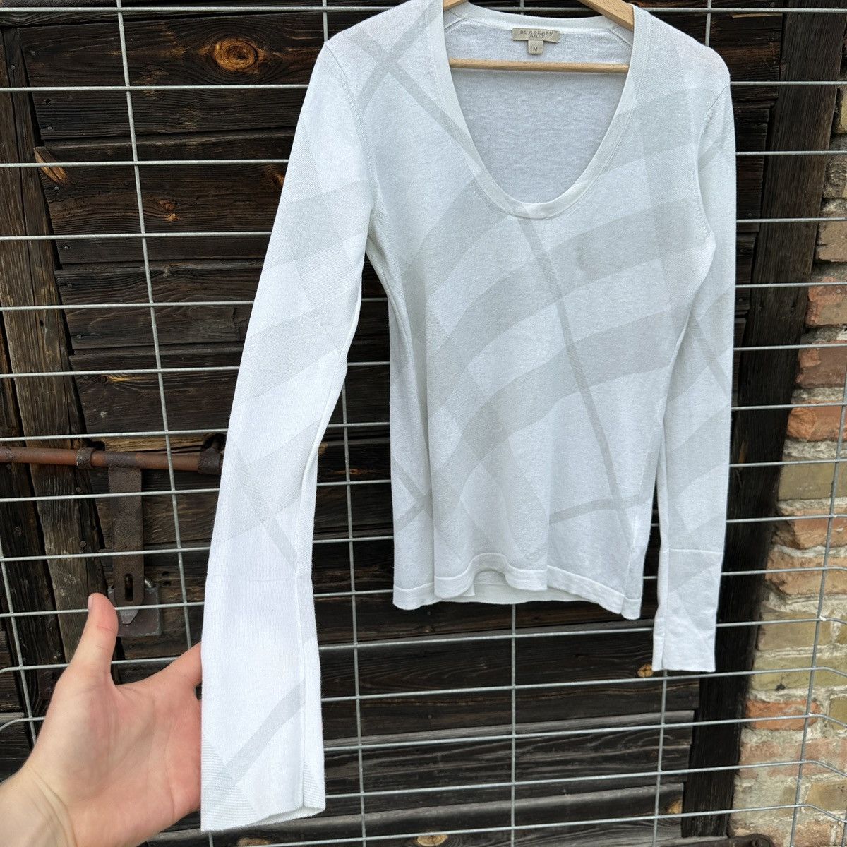 Burberry Burberry Brit Silk Cashmere Blouse Long Sleeve M Nova Check Size M / US 6-8 / IT 42-44 - 6 Thumbnail