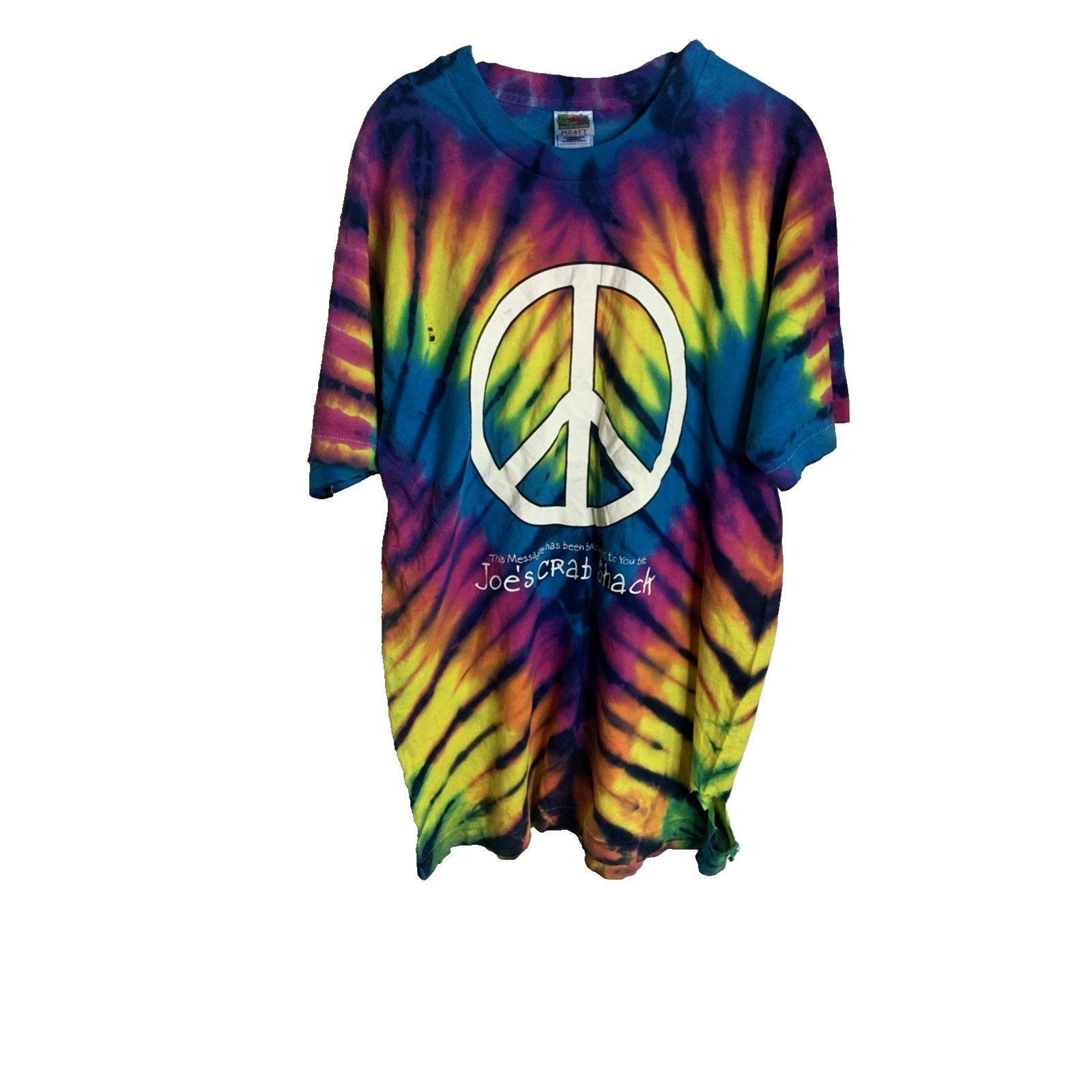 Fruit Of The Loom Vintage Joe's Crab Shack Tie Dye T-Shirt Single Stitch Size US L / EU 52-54 / 3 - 10 Thumbnail