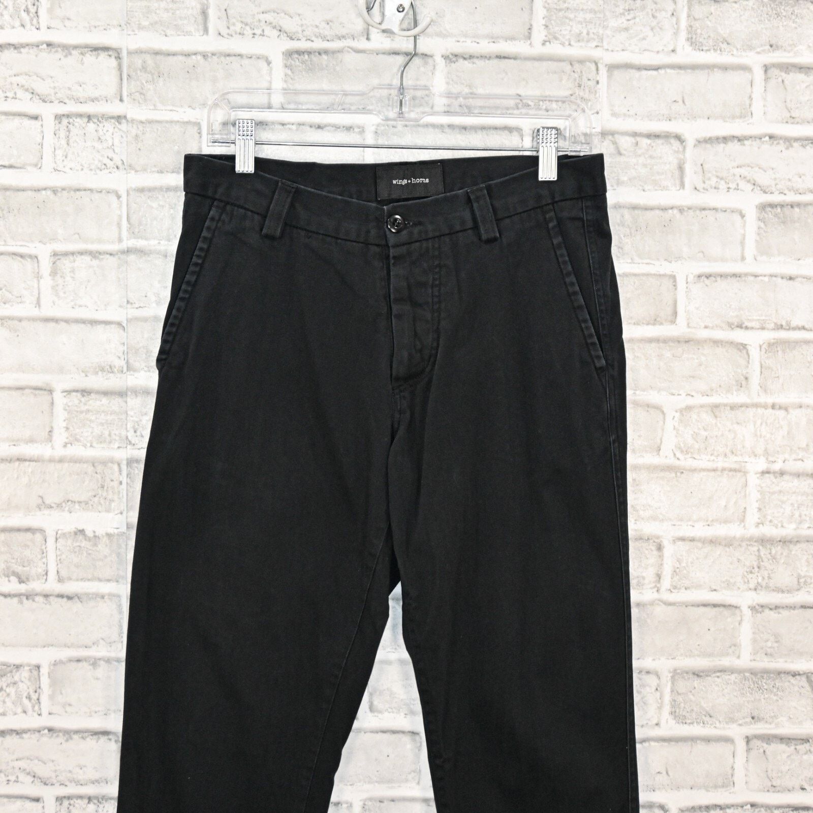 Wings + Horns Wings + Horns Men's black twill Chino Pants button fly Size US 30 / EU 46 - 5 Thumbnail