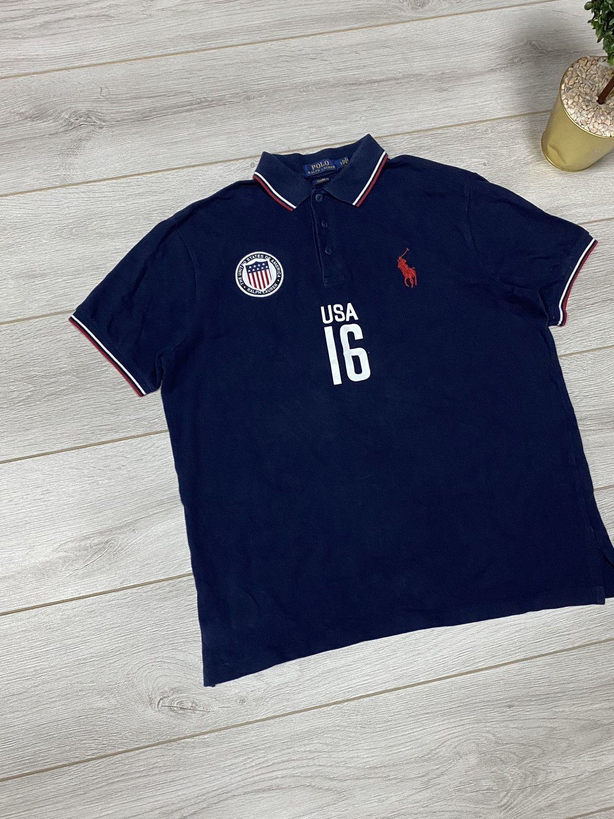 Polo Ralph Lauren Polo Ralph Lauren USA flag big logo vintage shirt Size US L / EU 52-54 / 3 - 2 Thumbnail