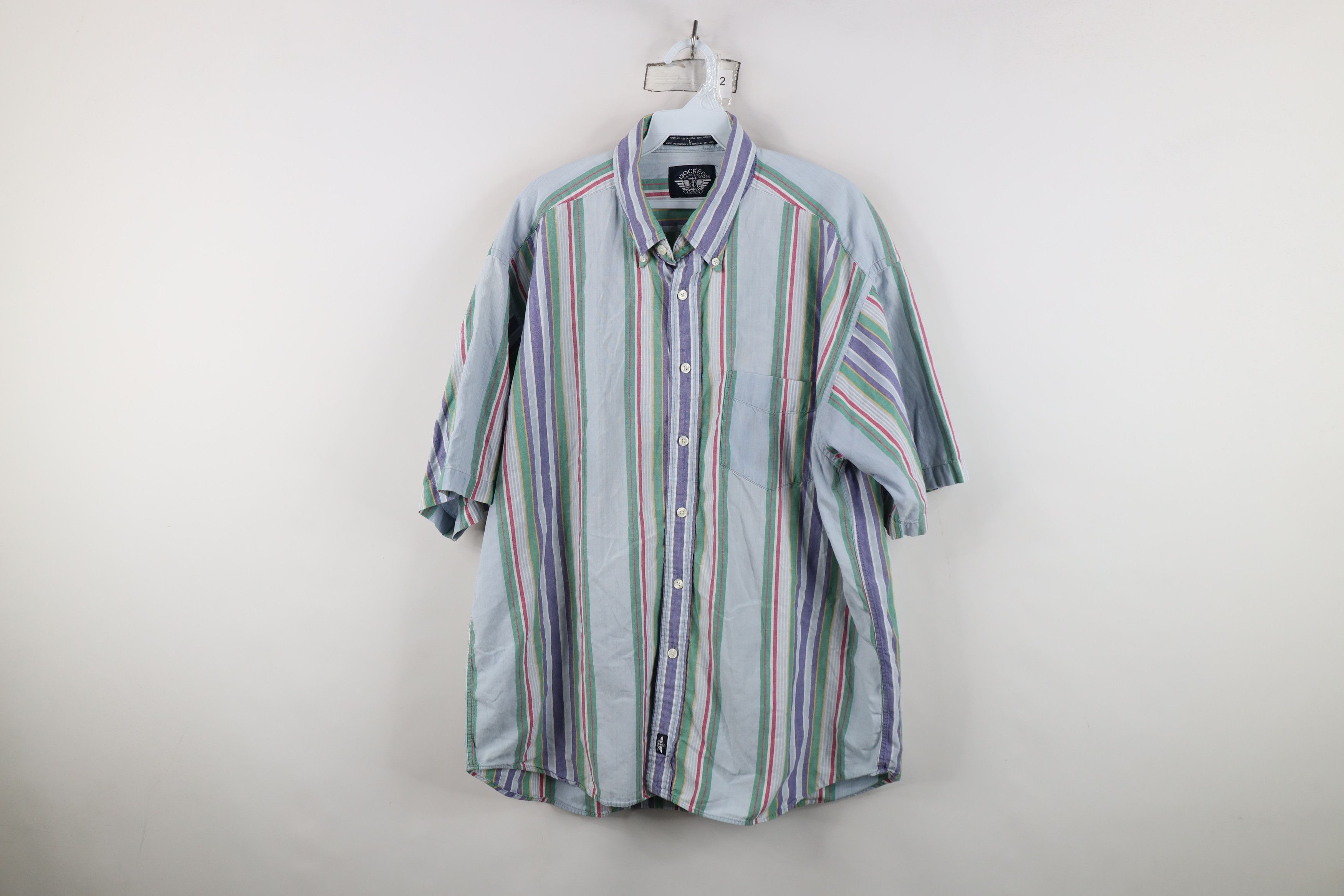Vintage Vintage 90s Streetwear Striped Collared Button Down Shirt Size US L / EU 52-54 / 3 - 1 Thumbnail