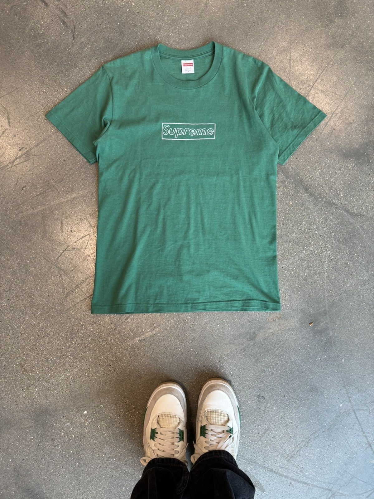 Supreme Supreme KAWS Chalk Logo Tee Light Pine | Grailed