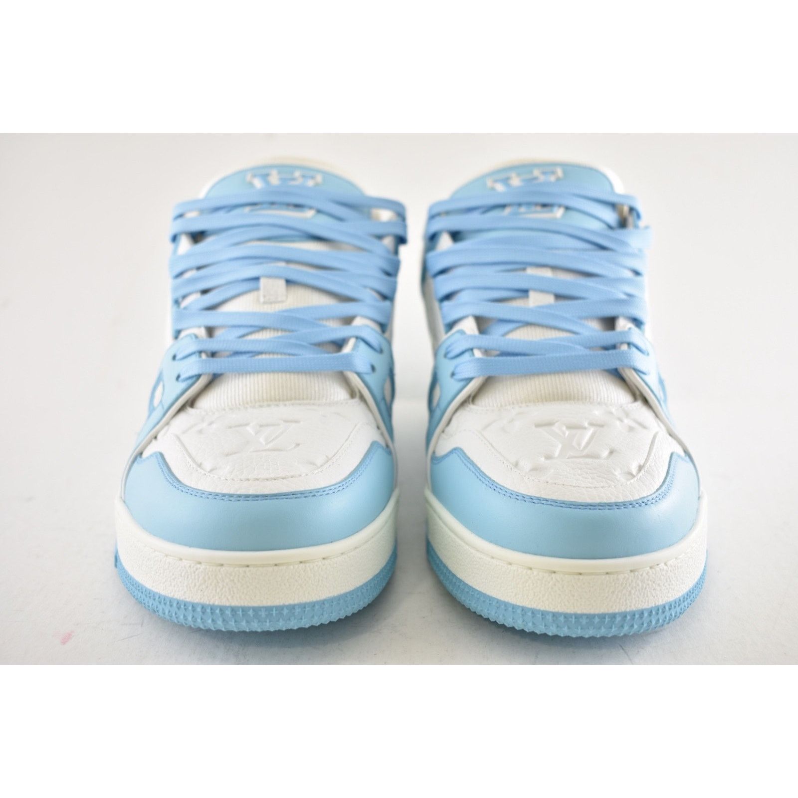 Louis Vuitton Louis Vuitton Sky Blue Empreinte White Leather Low Trainer Size US 10 / EU 43 - 14 Thumbnail