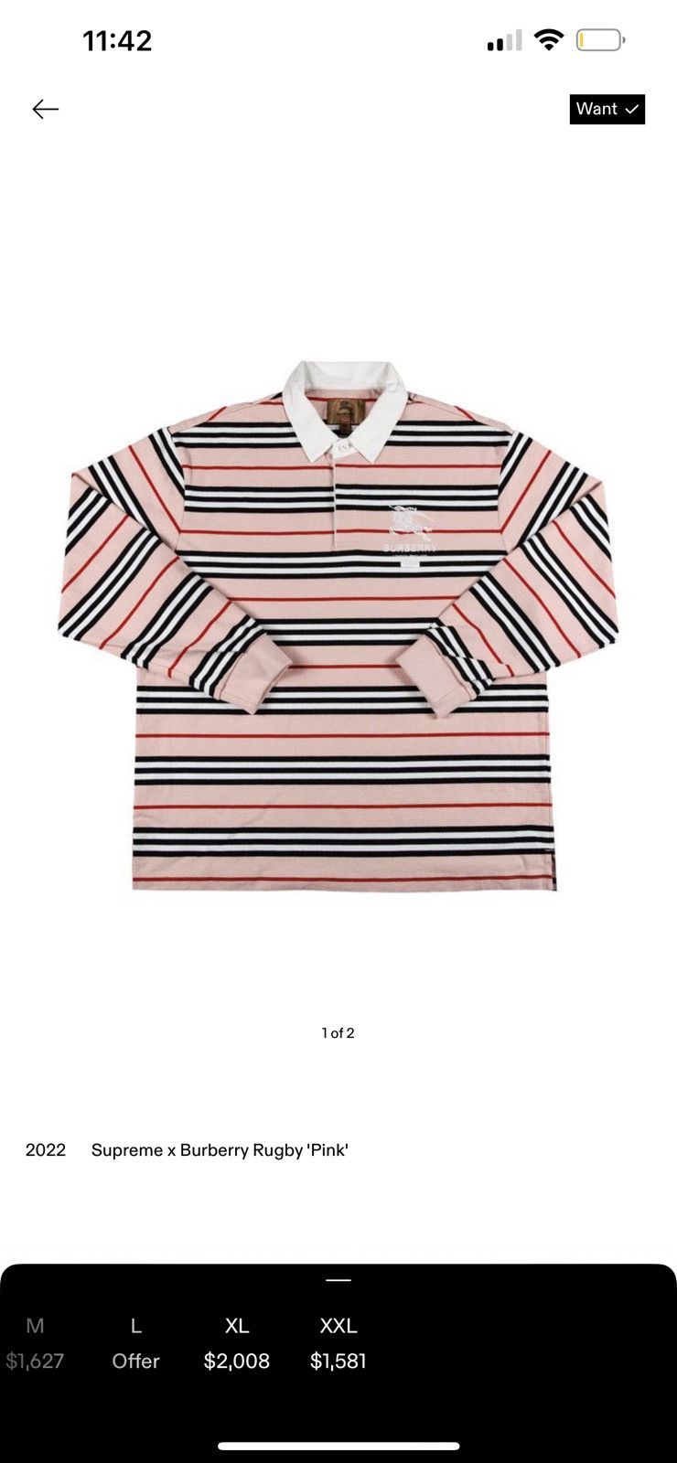 Supreme Burberry pink rugby