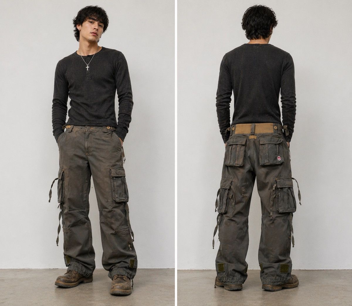 If Six Was Nine 2000s IFSIXWASNINE STYLE BONDAGE MULTIPOCKET CARGO PANT Size US 30 / EU 46 - 1 Thumbnail