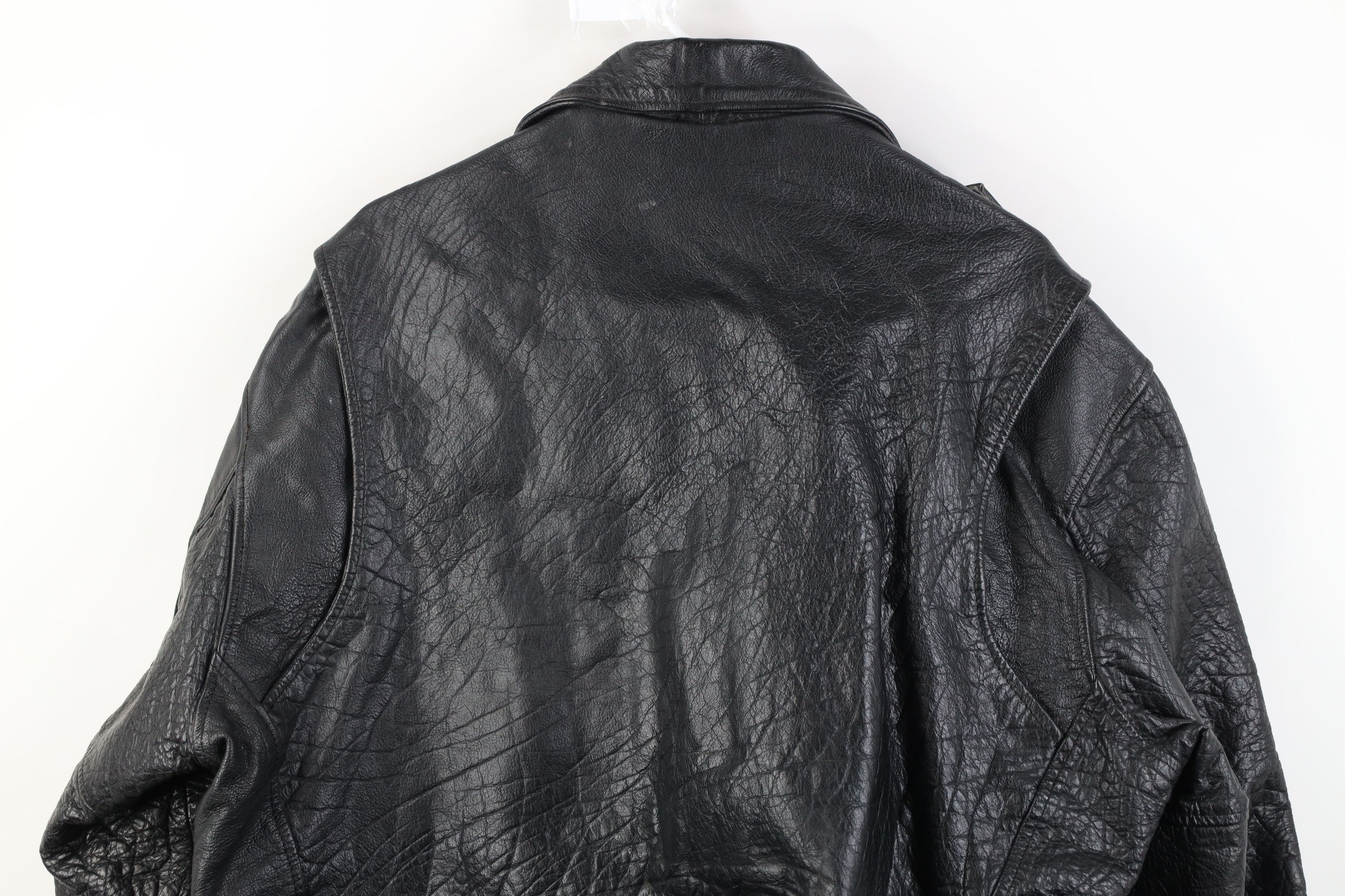 Vintage Vintage 90s Streetwear Leather Motorcycle Battle Jacket Size US XXL / EU 58 / 5 - 14 Thumbnail