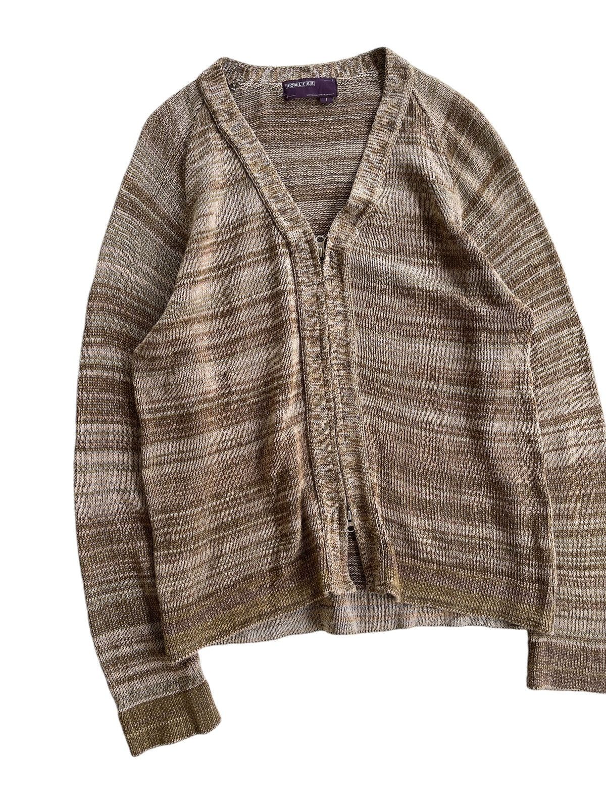 Japanese Brand Vintage Homless Mens Zipper Cardigan Knitted Size US M / EU 48-50 / 2 - 5 Thumbnail