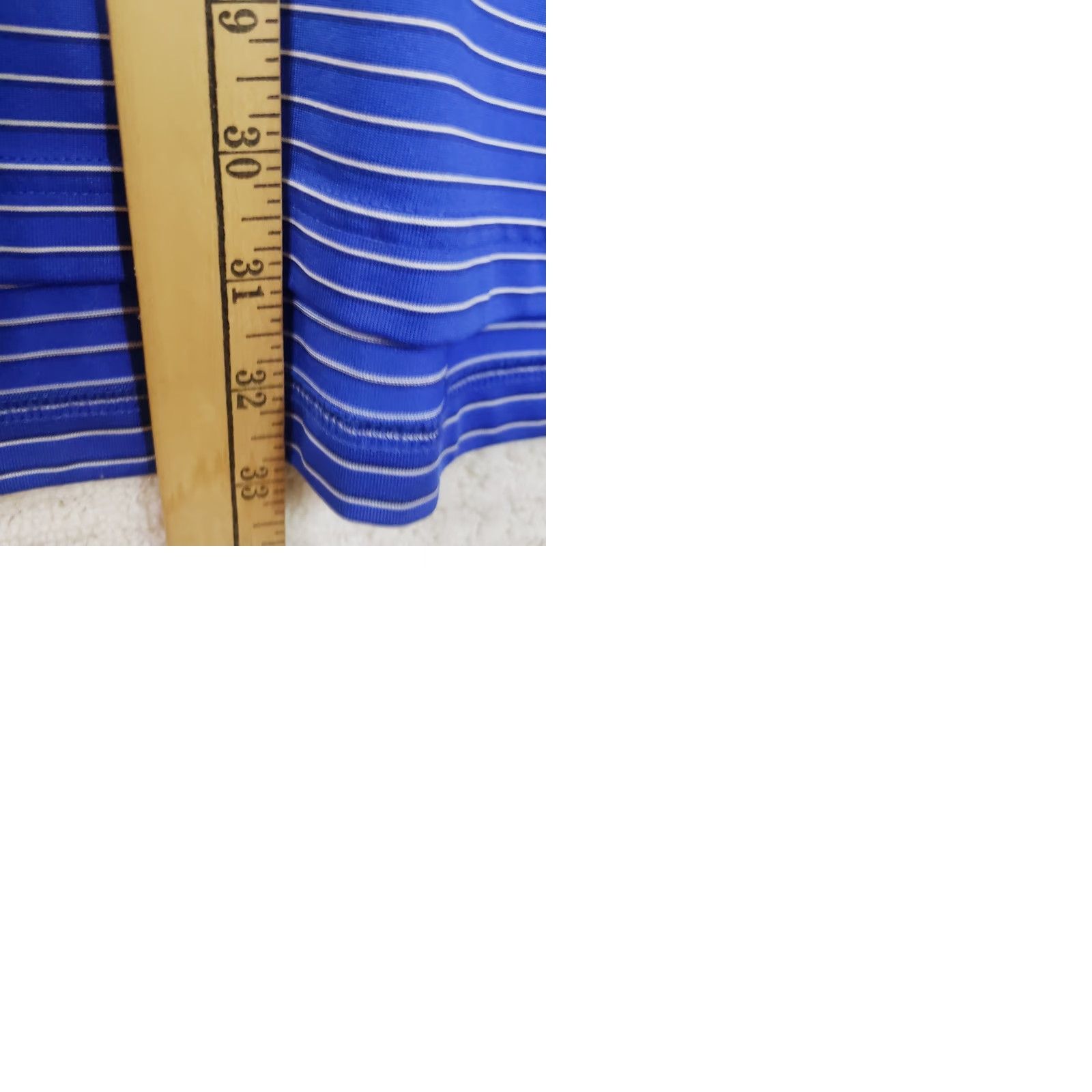 Vintage Donald Ross Polo Shirt Men XL Blue White Striped Short Sleeve Golf Performance T Shirt Polo Hat? Size US XL / EU 56 / 4 - 9 Thumbnail