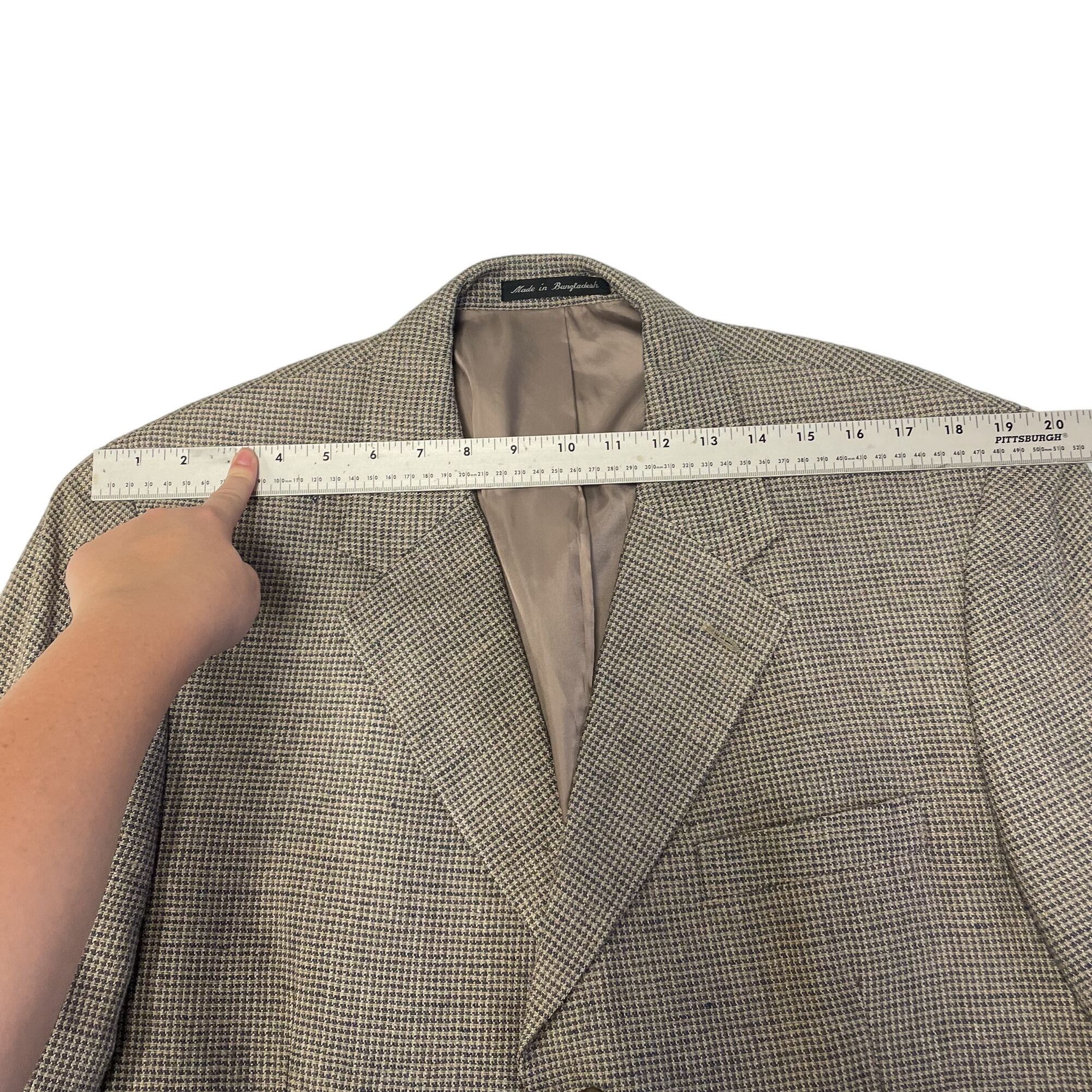Savile Row Savile Row Gray Check Sport Coat 100% SILK Jacket 3 Btn Size 44R - 7 Thumbnail