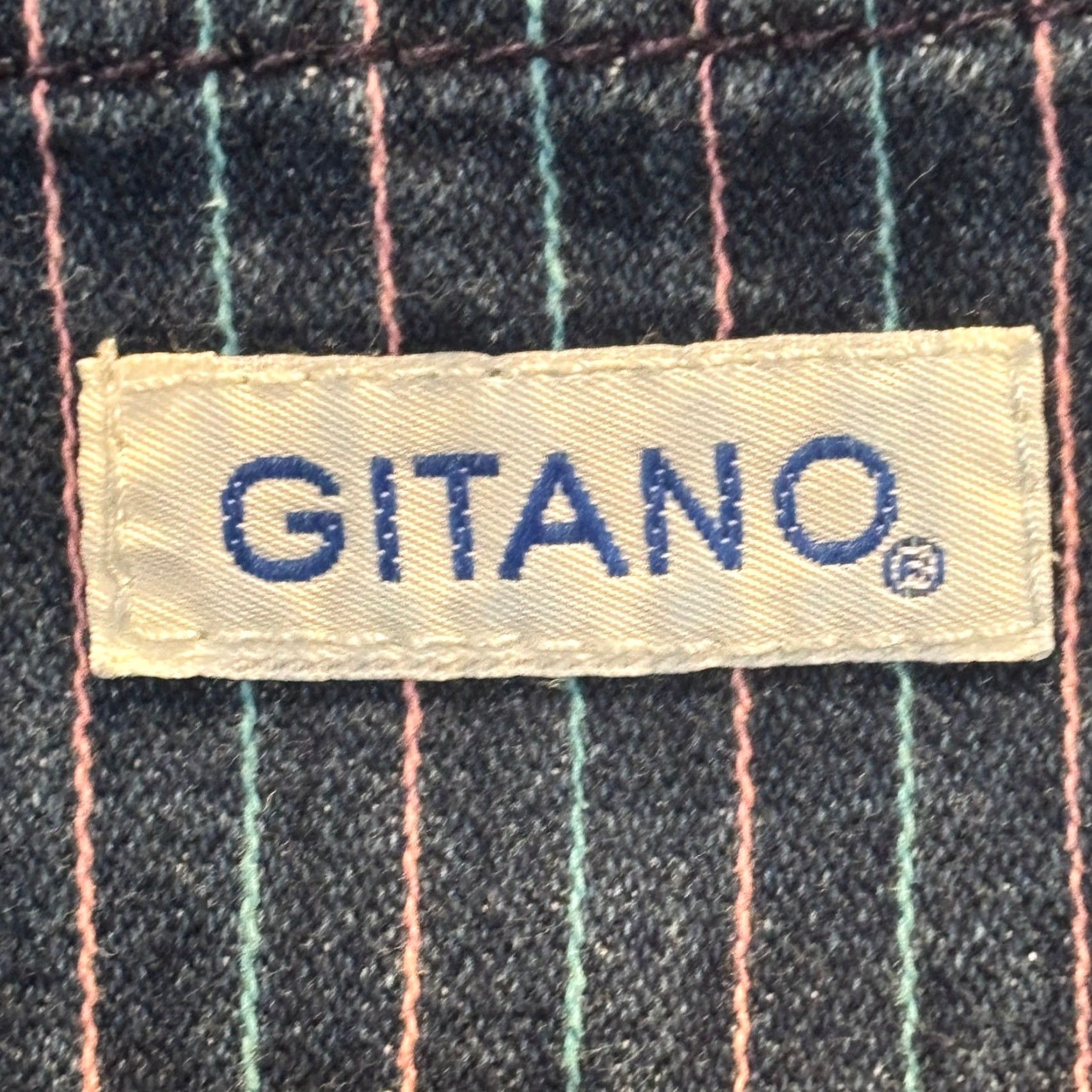 Vintage VINTAGE Gitano Jeans Womens 7/8 Blue Striped High Waisted Straight Hong Kong 90s Size 42" / US 20 - 3 Thumbnail