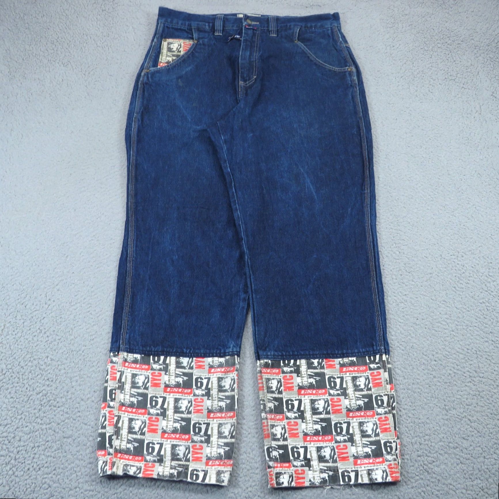 Bodega VTG Willie Esco Jeans Mens 38x34 Baggy Y2K Skater Grunge NYC Bodega Pipes 90s Jeans Mens Baggy 38x34 Blue Denim 5-Pocket Vintage 90s USA Hip Hop style Size US 38 / EU 54 - 2 Thumbnail