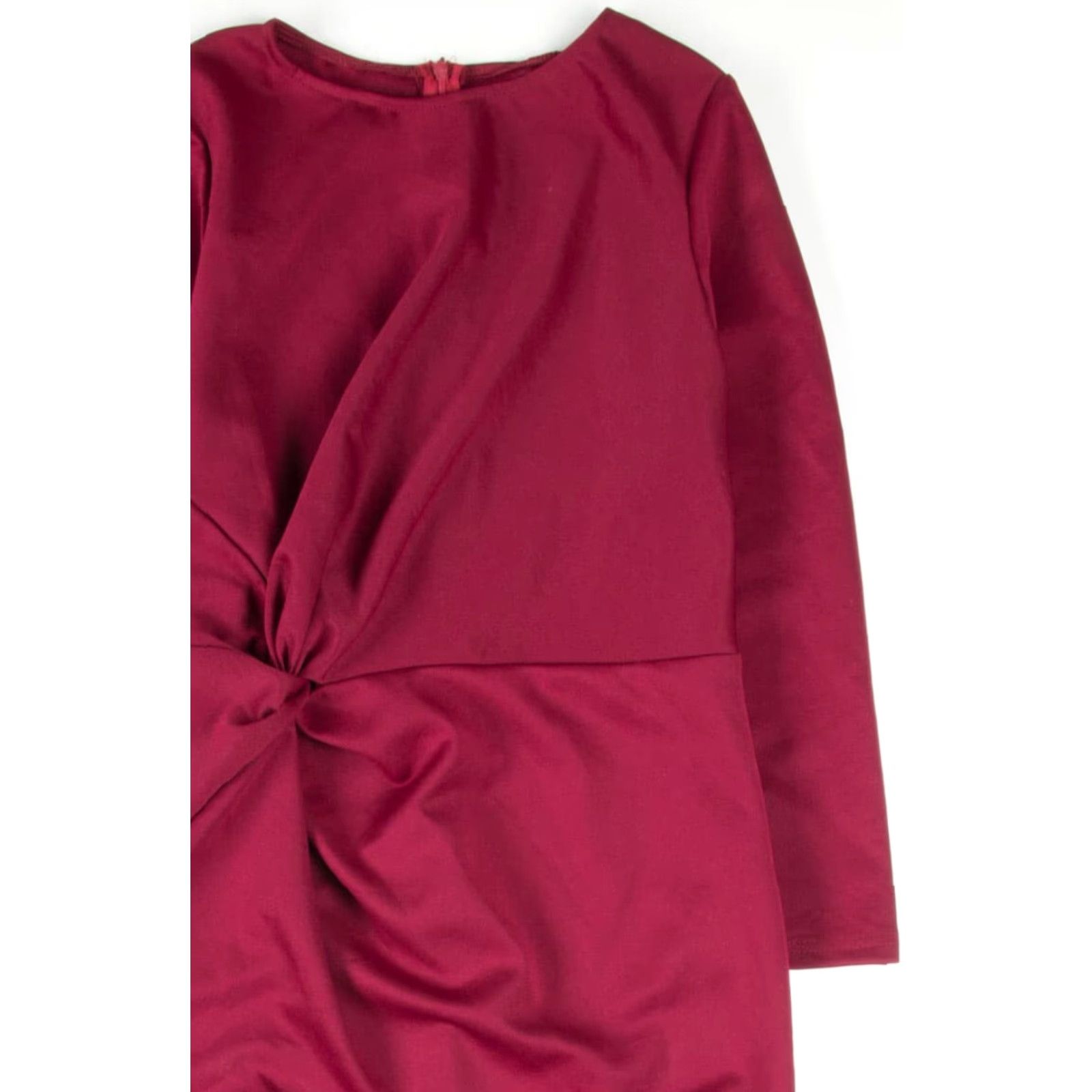 Vintage VINTAGE Burgundy Side Knot Dress Long Sleeve Large Womens Dress Size L / US 10 / IT 46 - 2 Thumbnail