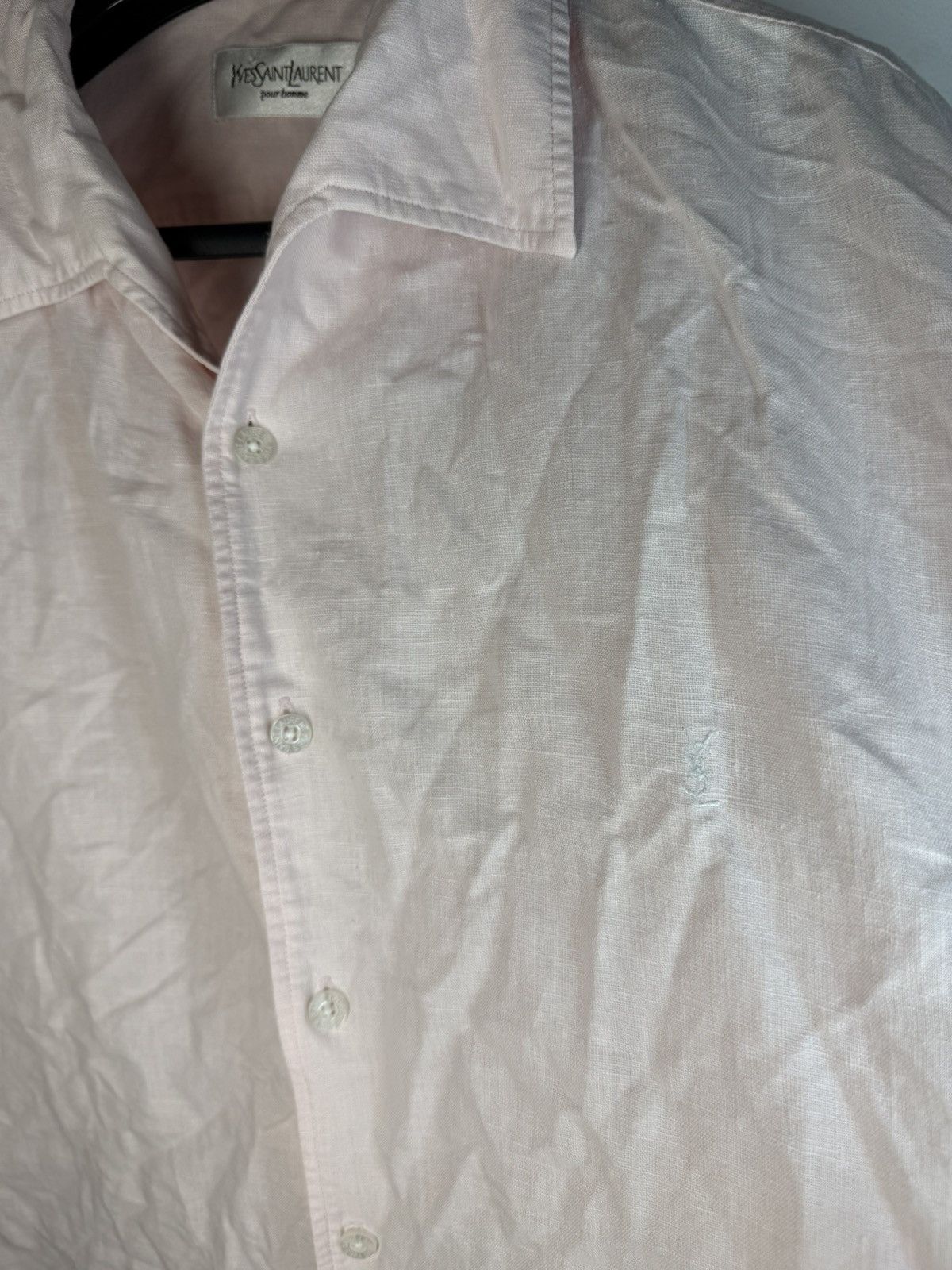 Yves Saint Laurent Linen YSL Shirt Short Sleeve Button Up Collar Vintage y2k Size US XL / EU 56 / 4 - 14 Thumbnail