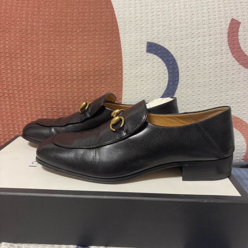 Gucci Gucci Jordaan Leather Horsebit Casual Shoes for Men 0079 Size US 9 / EU 42 - 1 Thumbnail