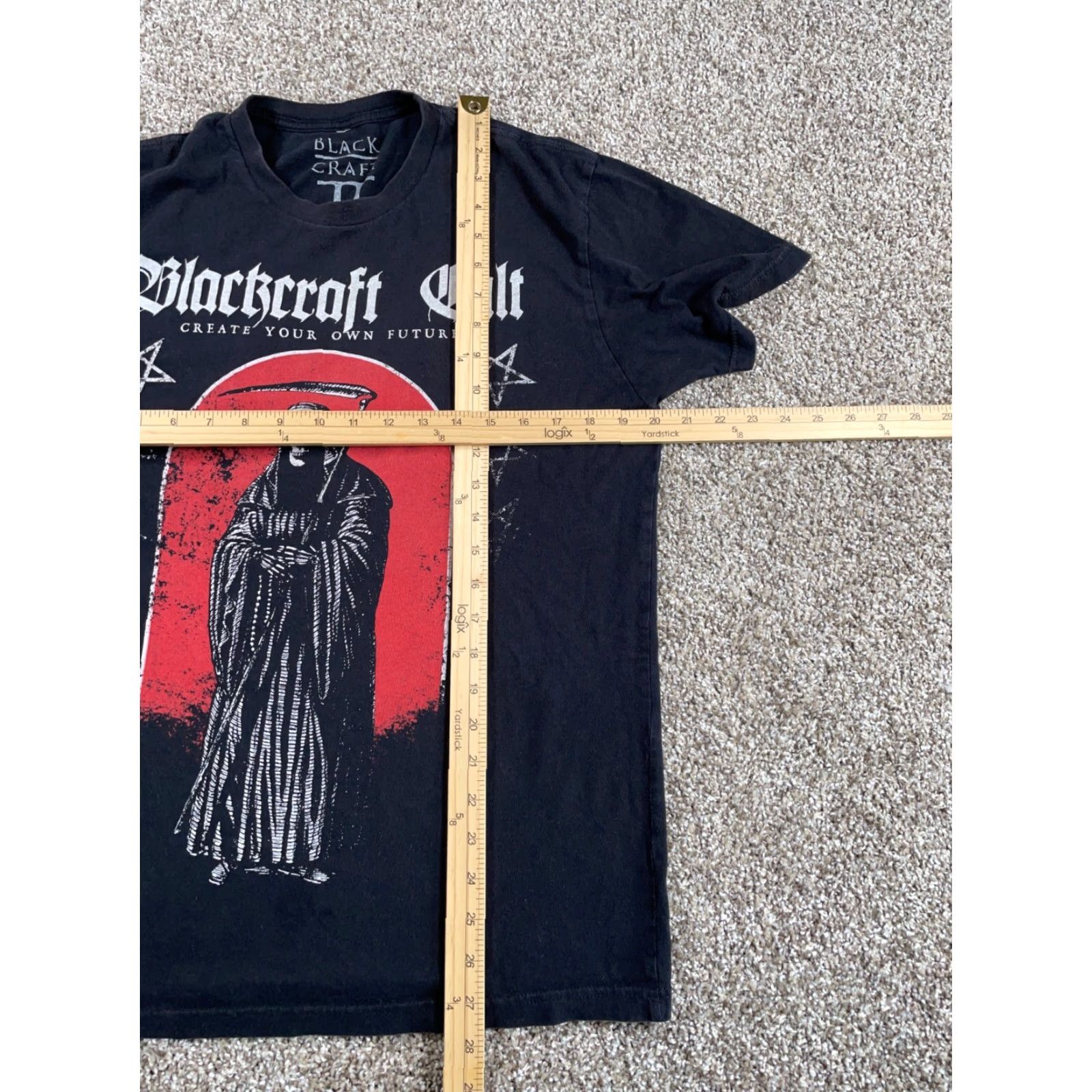 Vintage VINTAGE Blackcraft Cult Grim Reaper T-Shirt Adult Medium Black Graphic Print Goth Skull Cotton Size US M / EU 48-50 / 2 - 5 Thumbnail